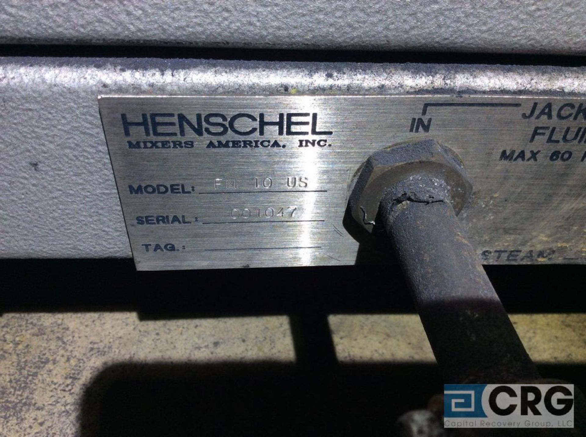 Henschel blender, mn FM-10, with heated jacket and no air purge bearings - Image 3 of 3