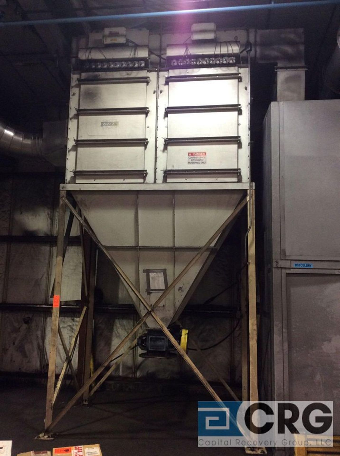 DCE Sintamatic dust collector, approx 20’ high x 10’ wide x 6’ deep with NYB blower mn SERIES 30