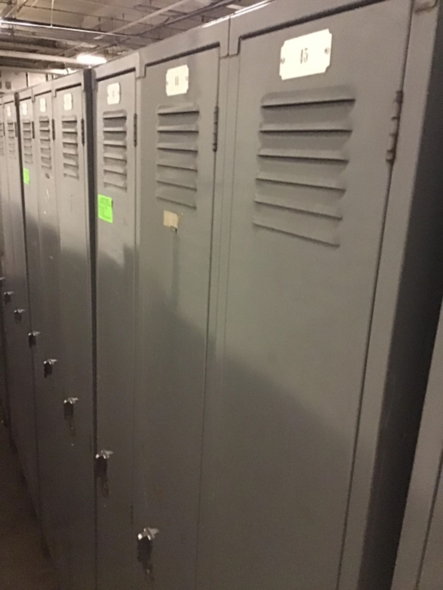 Three sections of single-sided locker