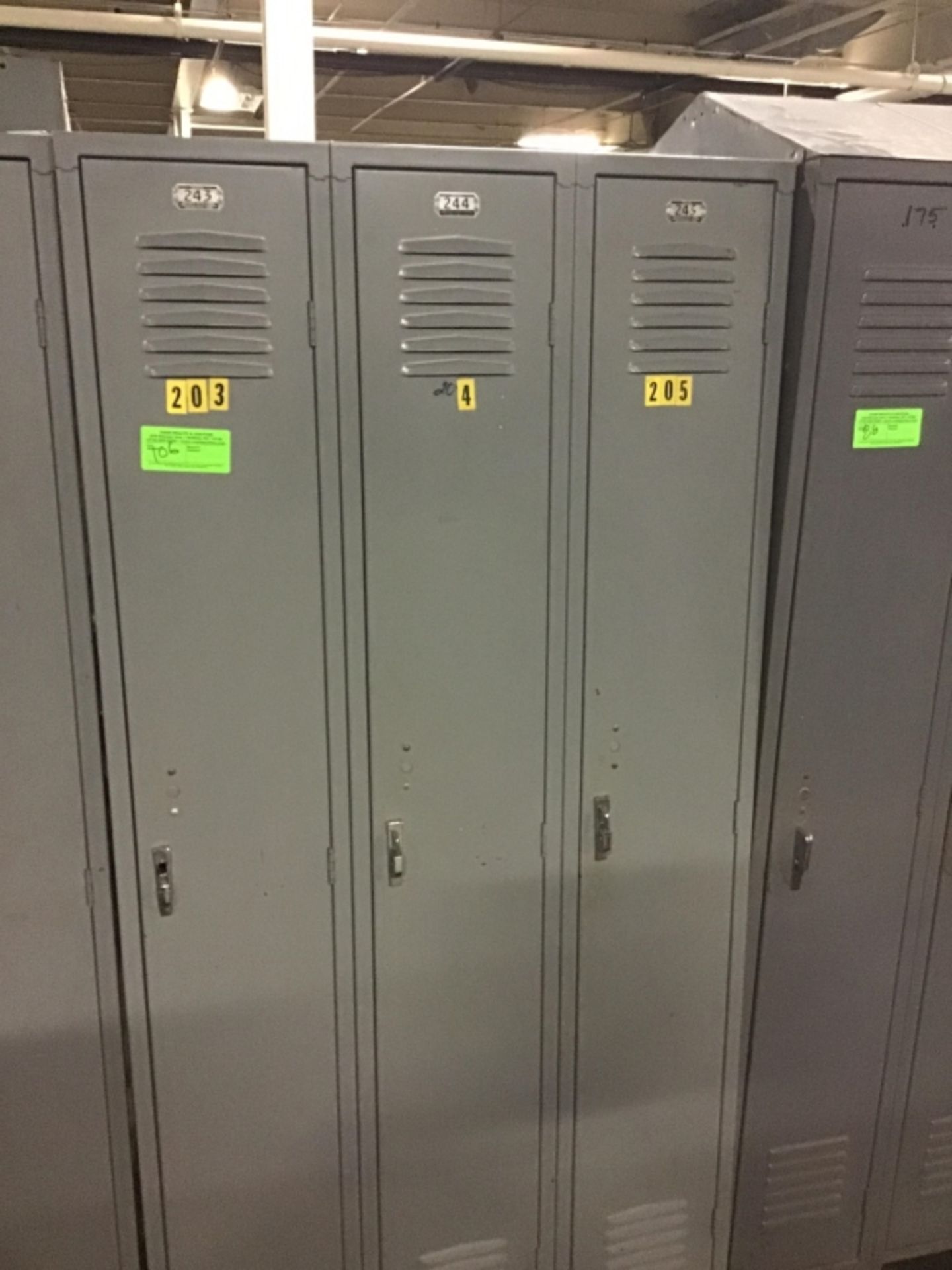 Three sections of single-sided locker