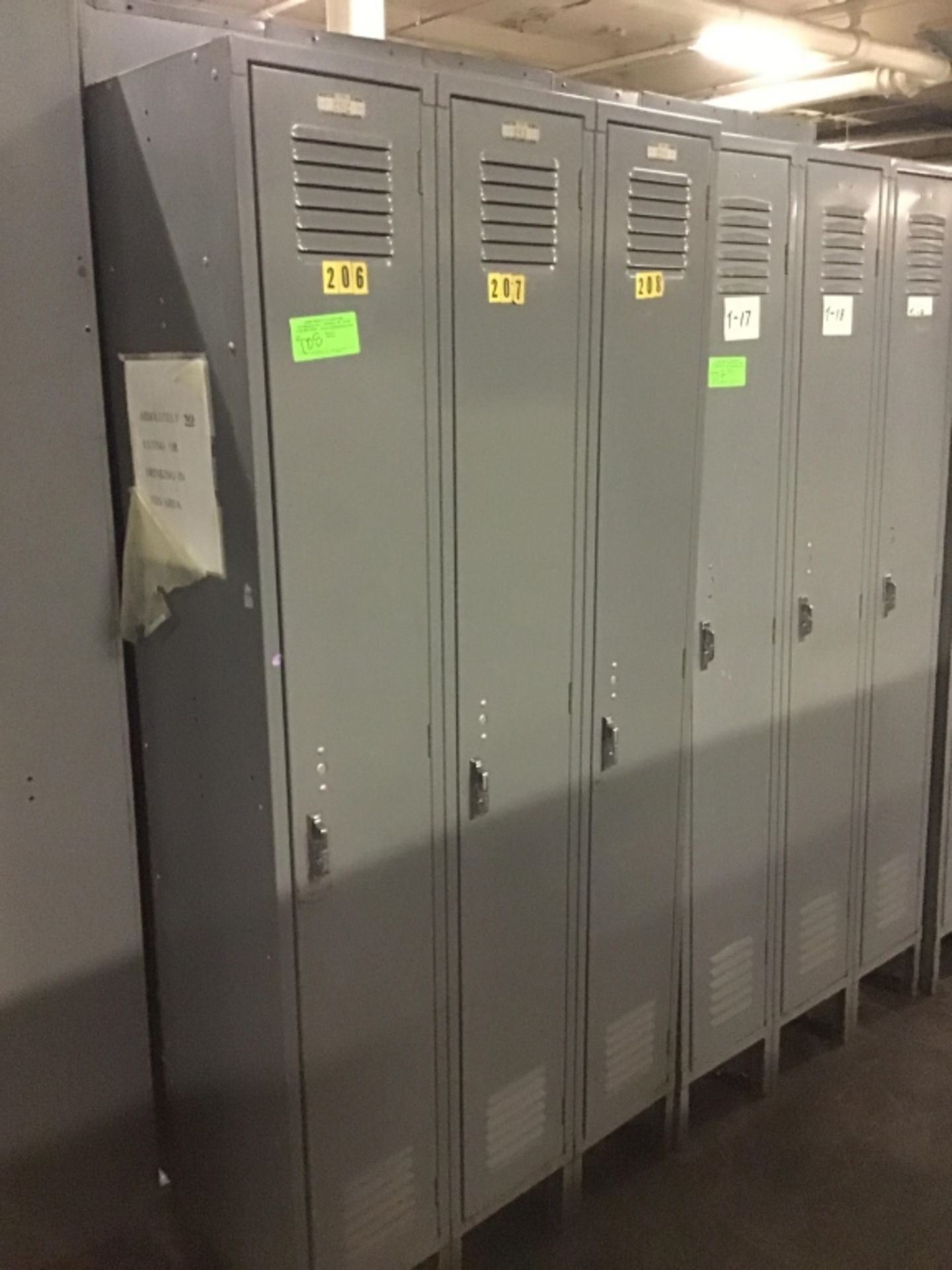 Three sections of single-sided locker