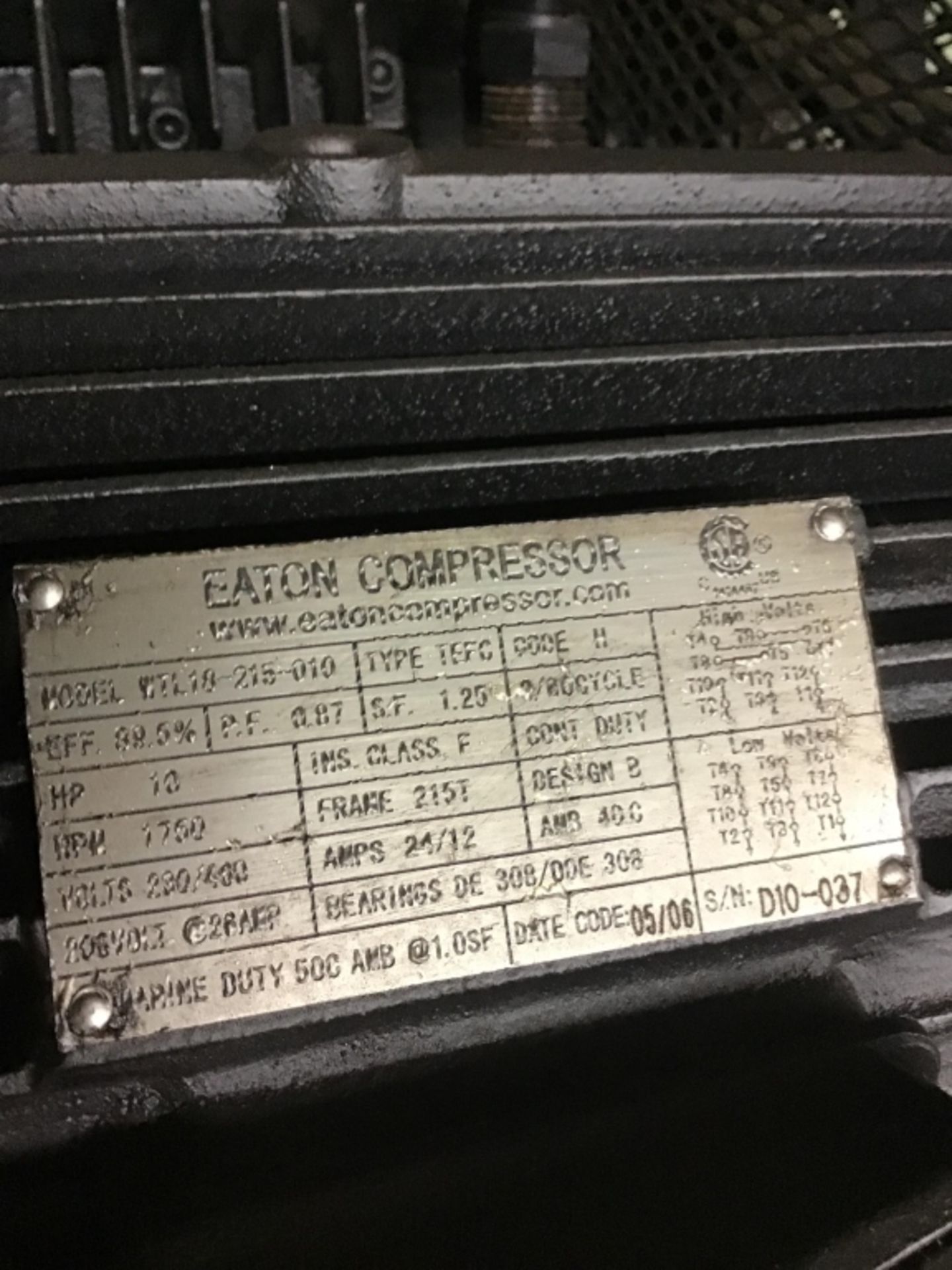 Eaton air compressor - Image 2 of 4