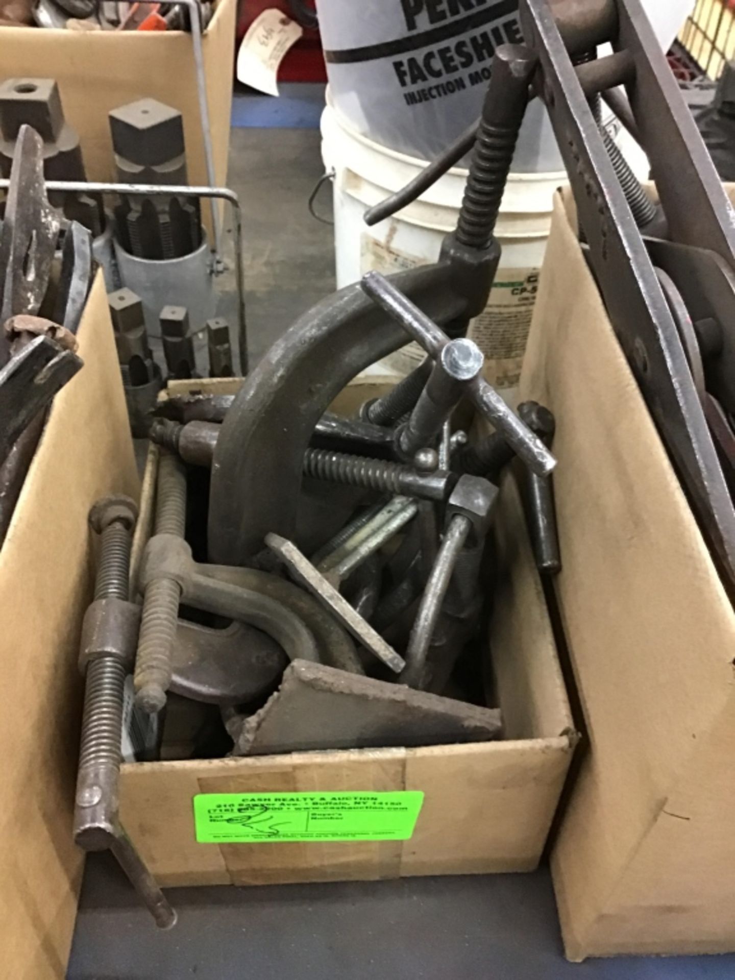 Box of miscellaneous clamps
