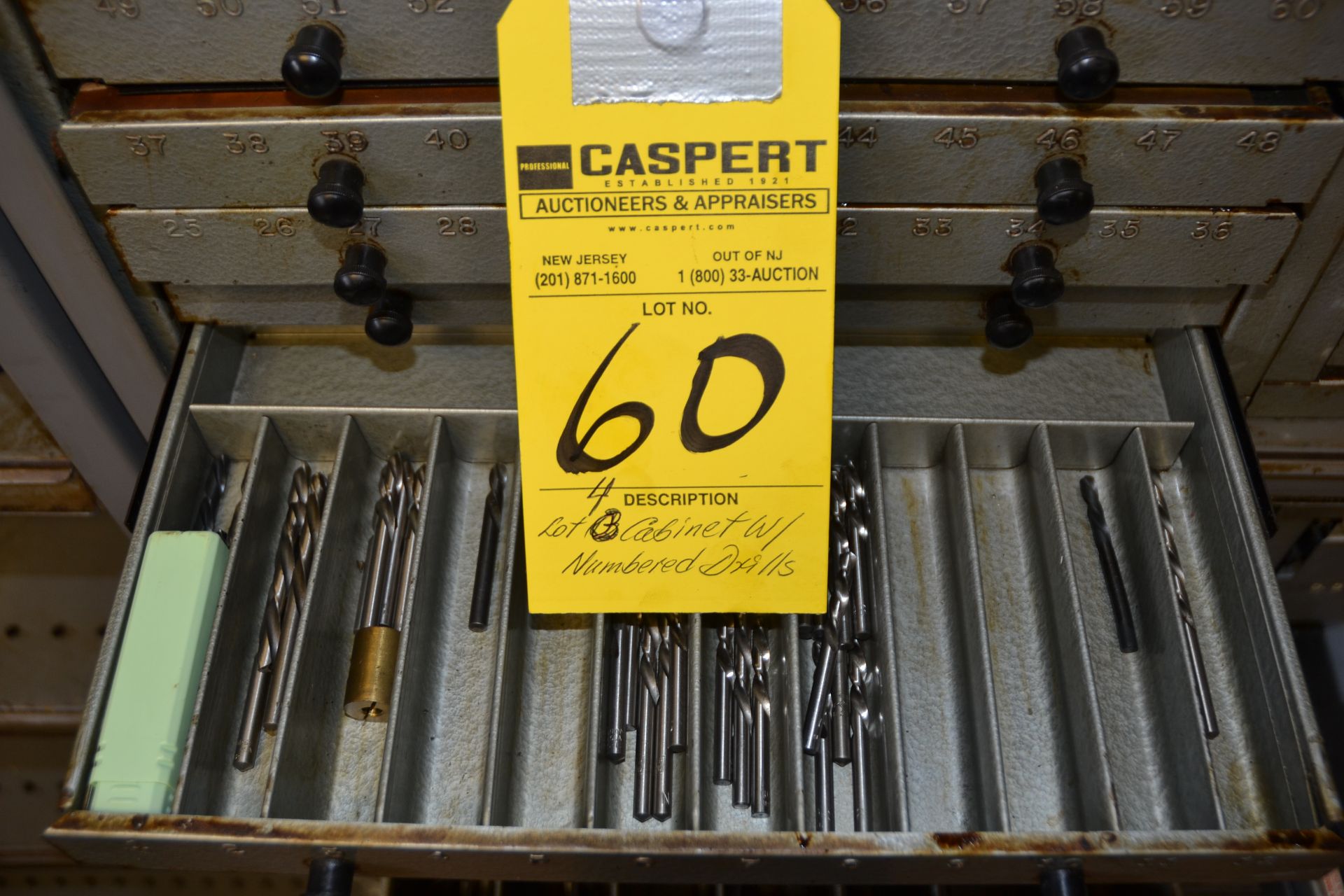 Lot - 4 Cabinets with Numbered Drills