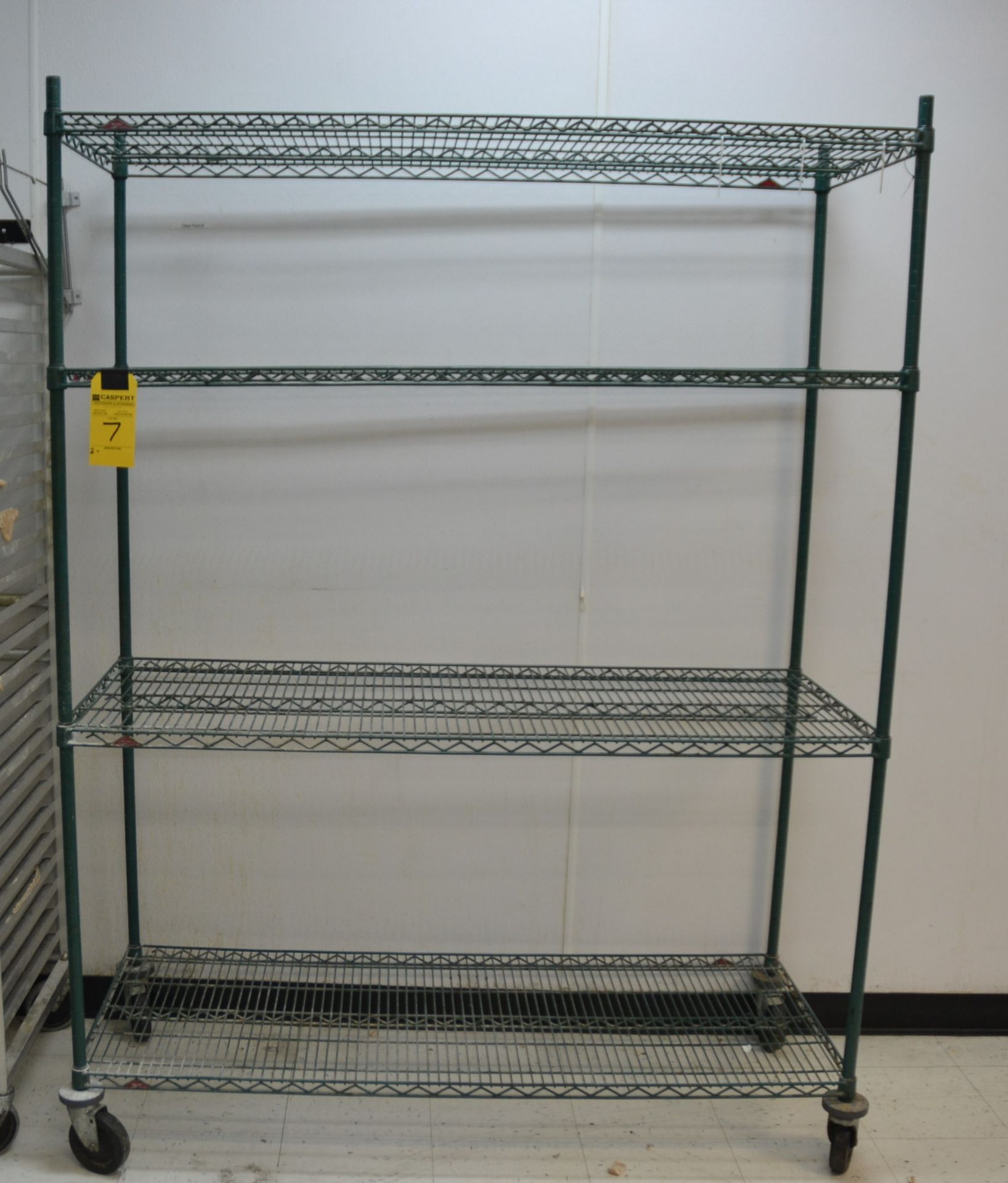 24" x 60" Rolling Green Coated Metro Rack with (4) Shelves