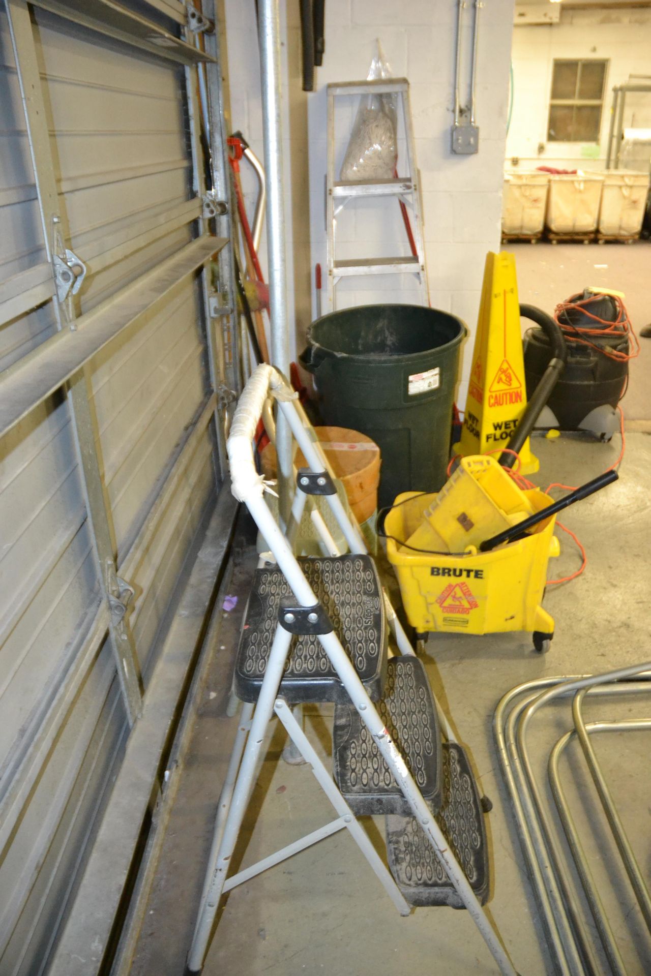 Lot - Wet / Dry Vacuum, 5' Ladder, (2) Stools, Pail & More - Image 2 of 2