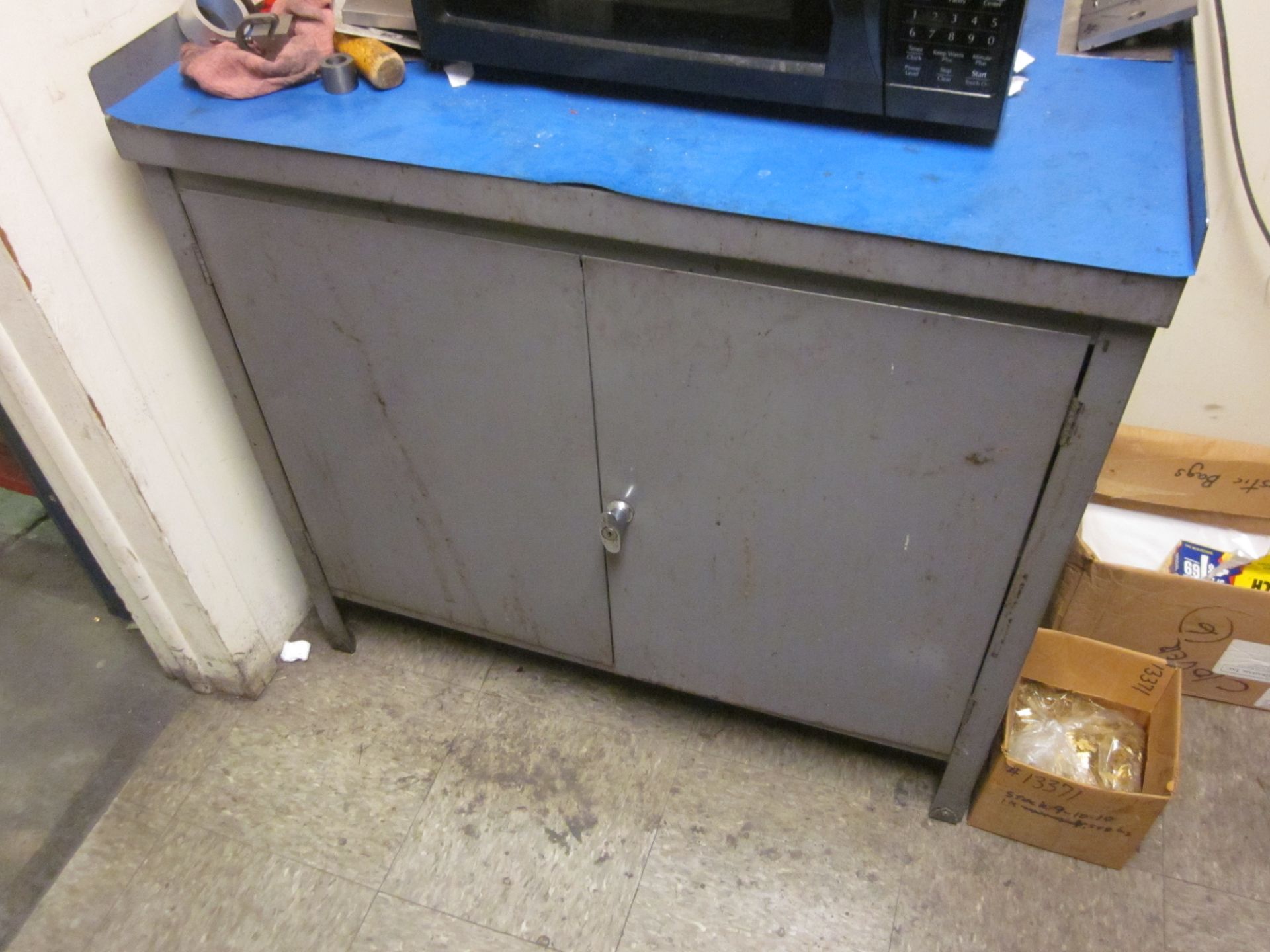 MICROWAVE W/ STORAGE METAL CABINET - Image 2 of 2