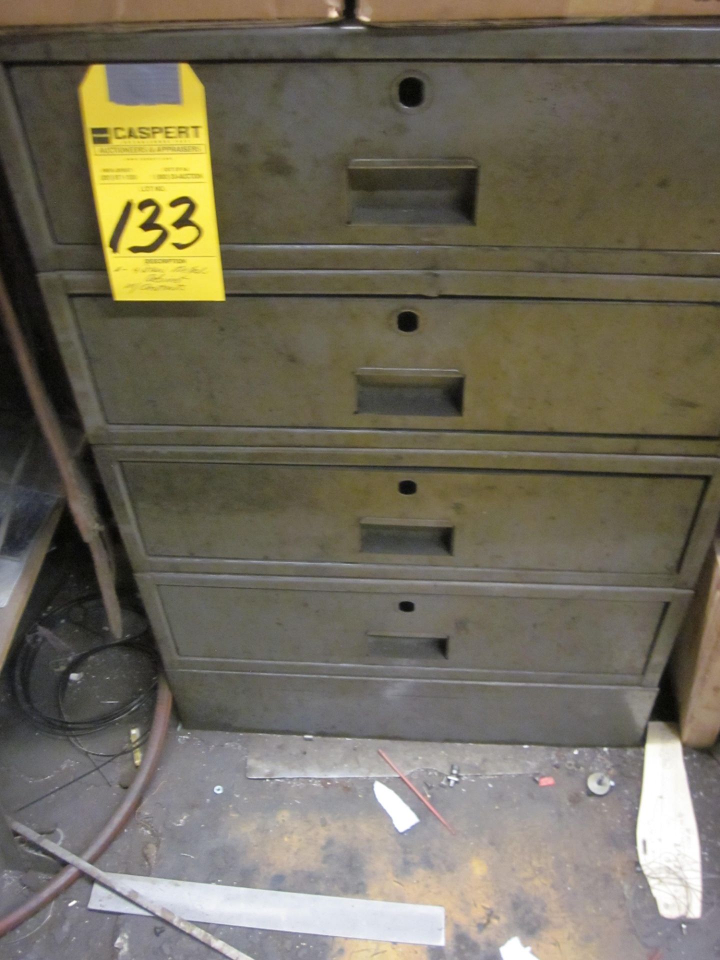 4-DRAW METAL CABINET WITH CONTENTS