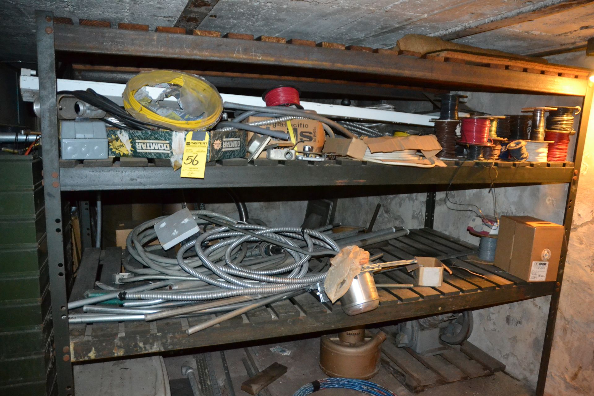 LOT - ELECTRICAL WIRES / PIPES ON RACK