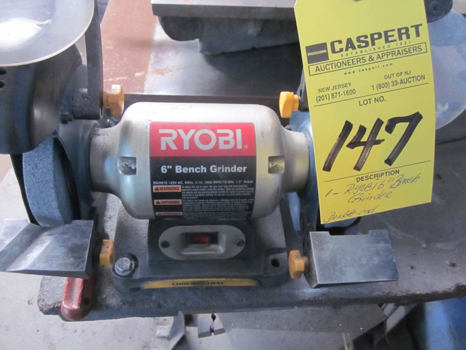 RYOBI 6" DOUBLE END BENCH GRINDER