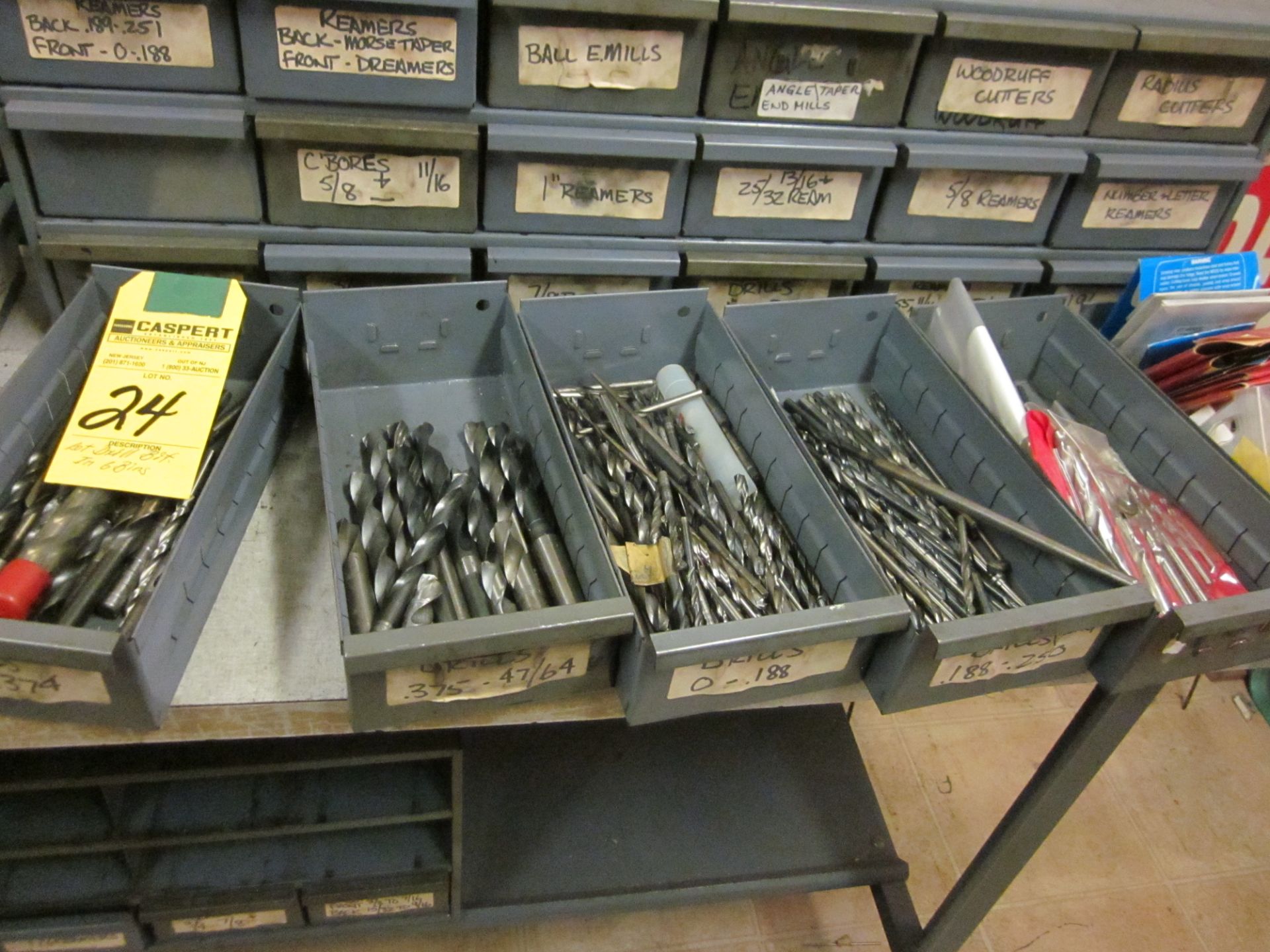 LOT - DRILL BITS IN 6 BINS (NO BINS)