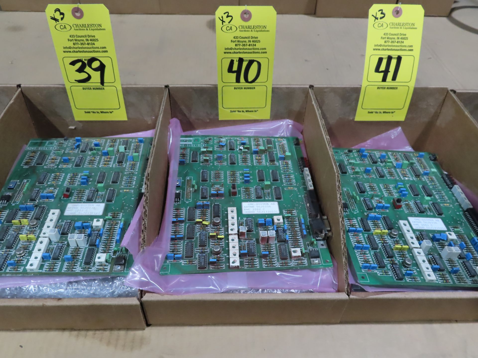 Qty 3 Altas Copco model 56J033A control boards, as always, with Brolyn LLC auctions, all lots can be