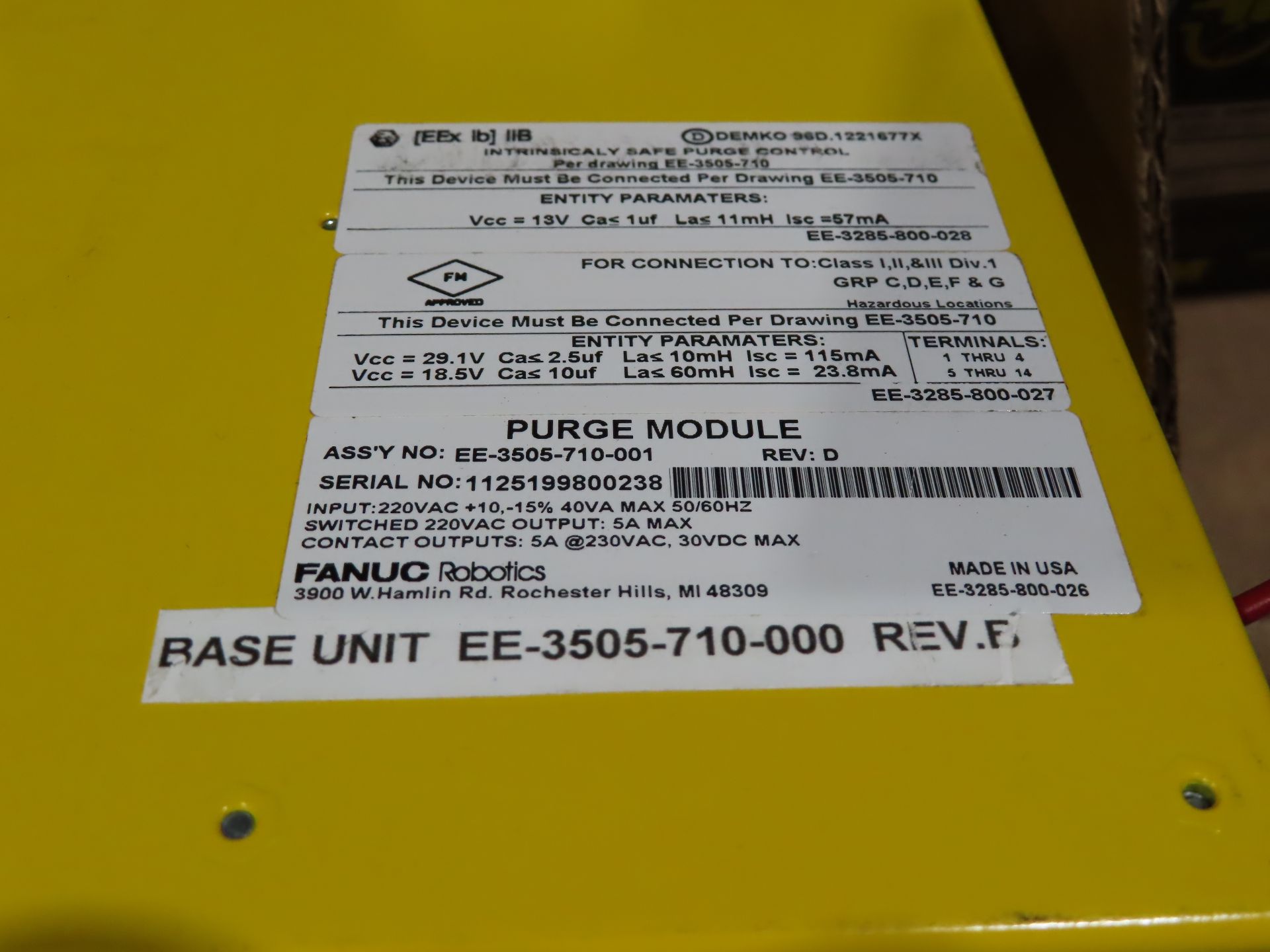 Fanuc Purge module model EE-3505-710-001 rev D, as always, with Brolyn LLC auctions, all lots can be - Image 2 of 2