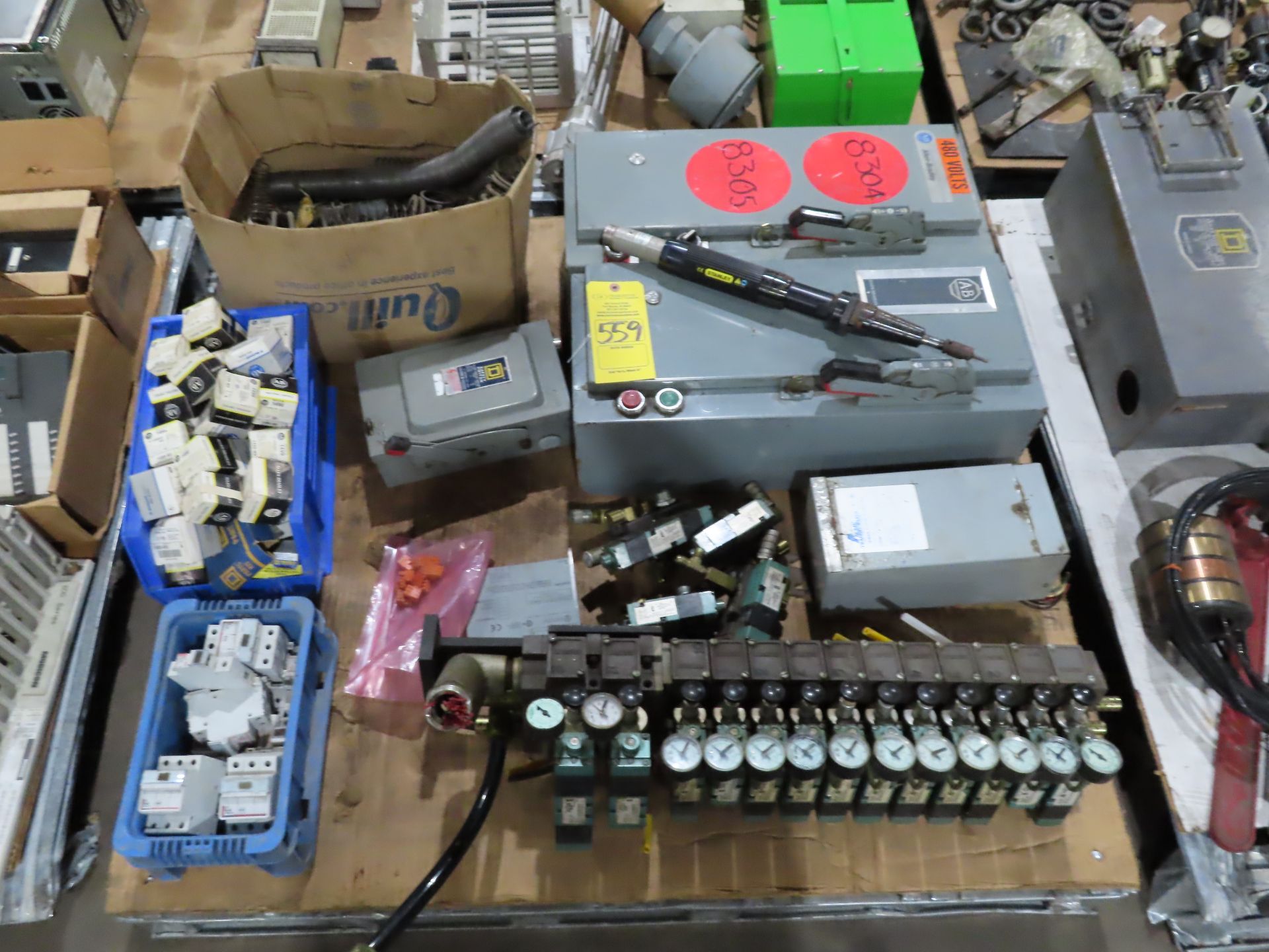Pallet of assorted electrical and maintenance repair, as pictured, as always, with Brolyn LLC