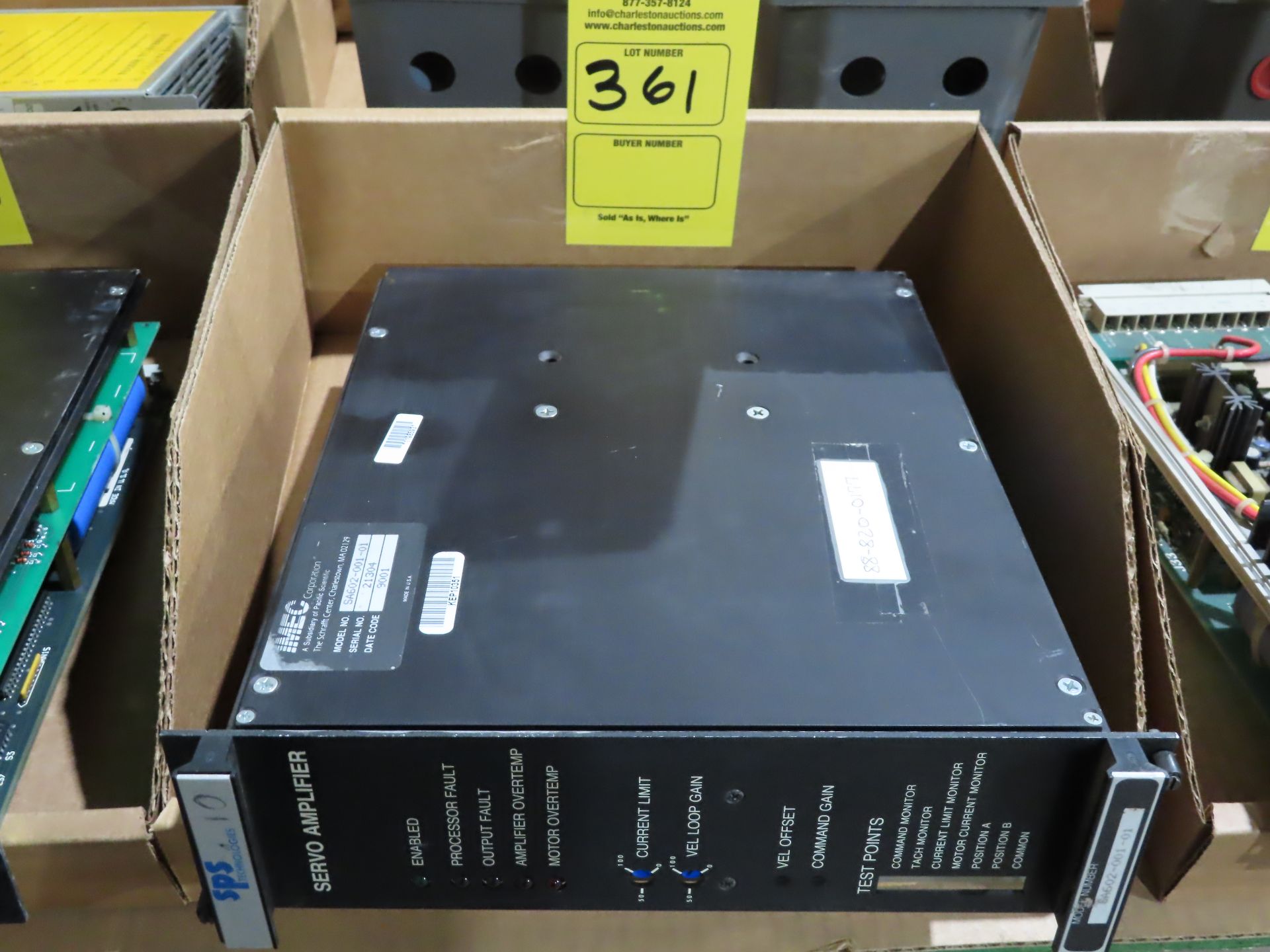 Pacific Scientific model SA602-001-01 servo amplifier, as always, with Brolyn LLC auctions, all lots