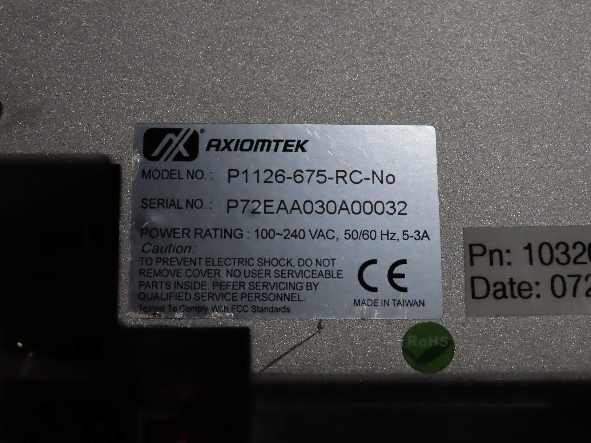 Axiomtek user interface model P1126-675-RC-No, as always, with Brolyn LLC auctions, all lots can - Image 2 of 2