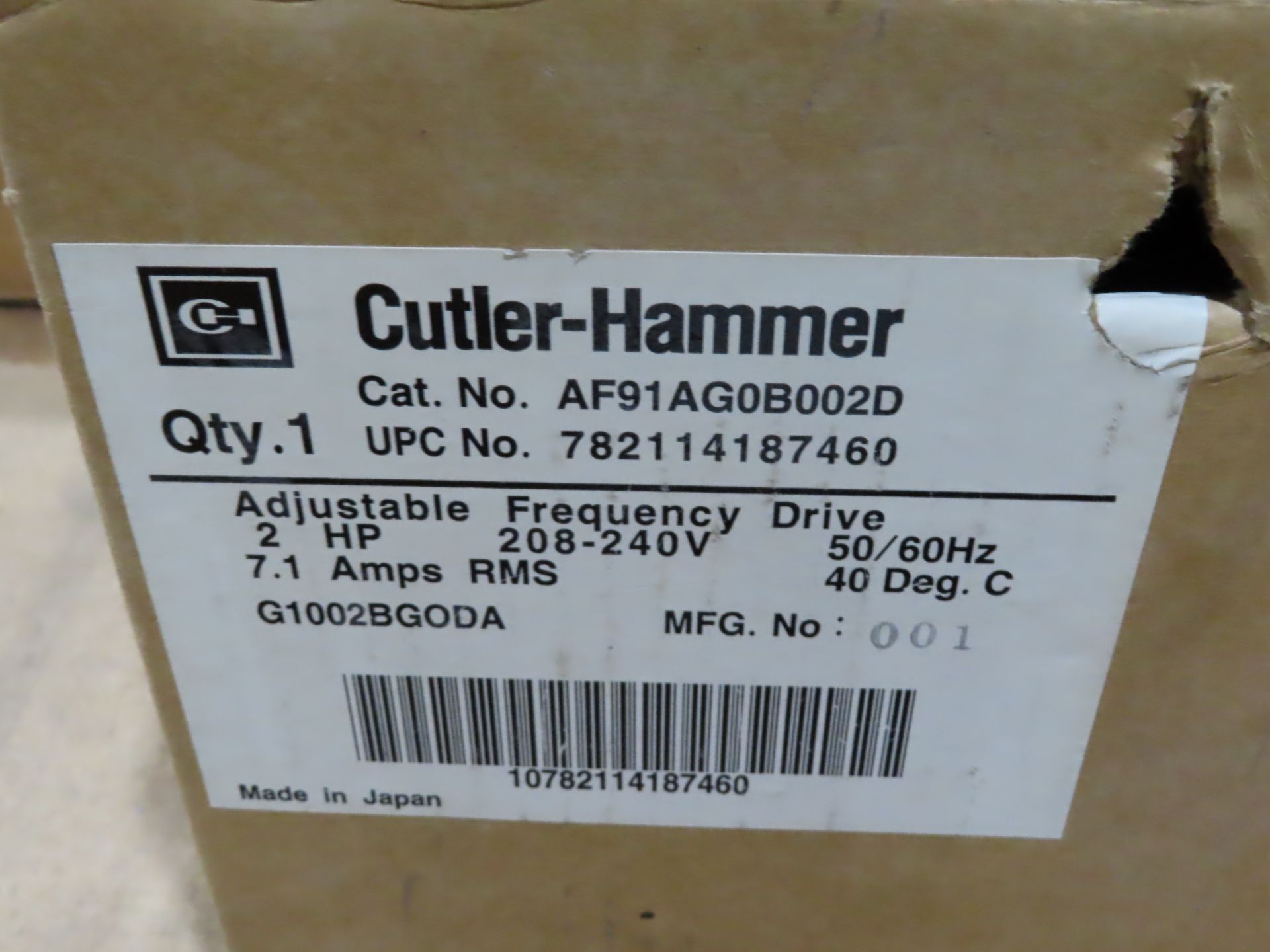 Cutler Hammer model AF91AG0B002D, in box and appears new but box is marked as "has been tested", - Image 2 of 2