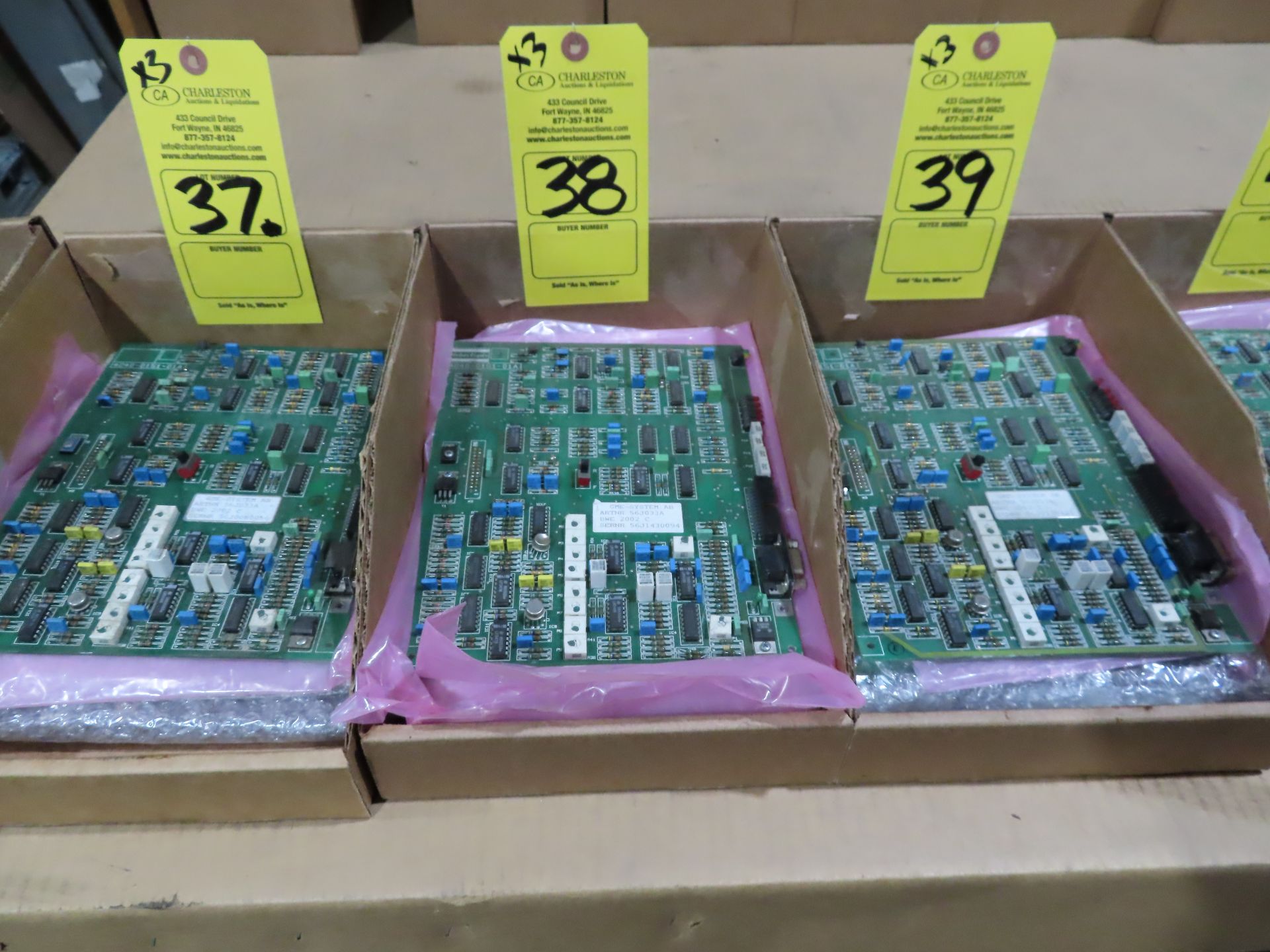 Qty 3 Altas Copco model 56J033A control boards, as always, with Brolyn LLC auctions, all lots can be