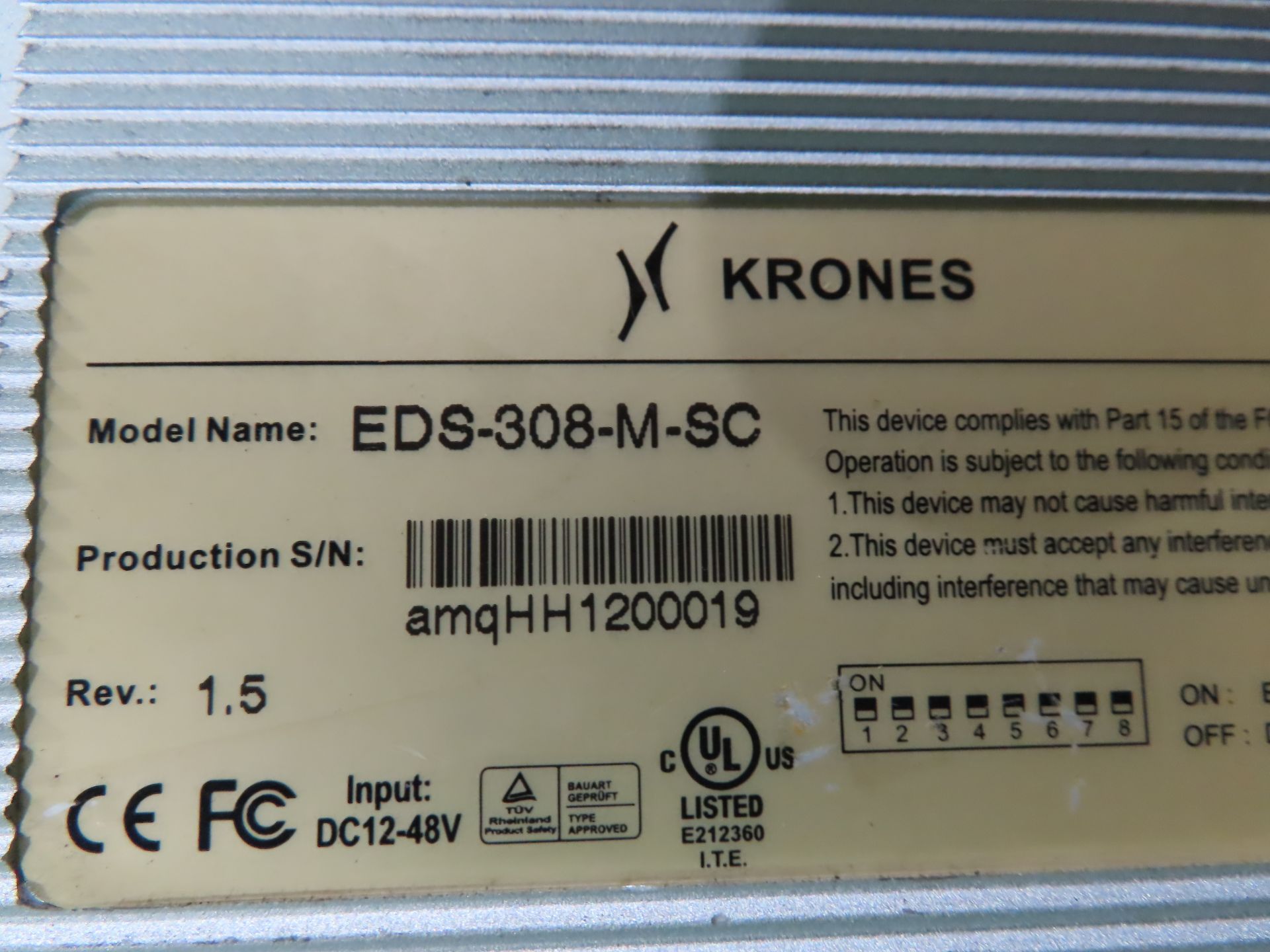 Krones model EDS-308-M-SC ethernet device, as always, with Brolyn LLC auctions, all lots can be - Image 3 of 3