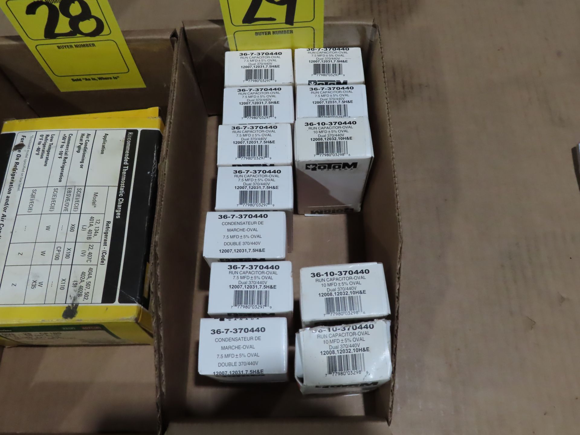 Qty 12 Rotom capacitors, (9) model 36-7-370440, (3) model 36-10-370440, new in boxes, as always, - Image 2 of 3