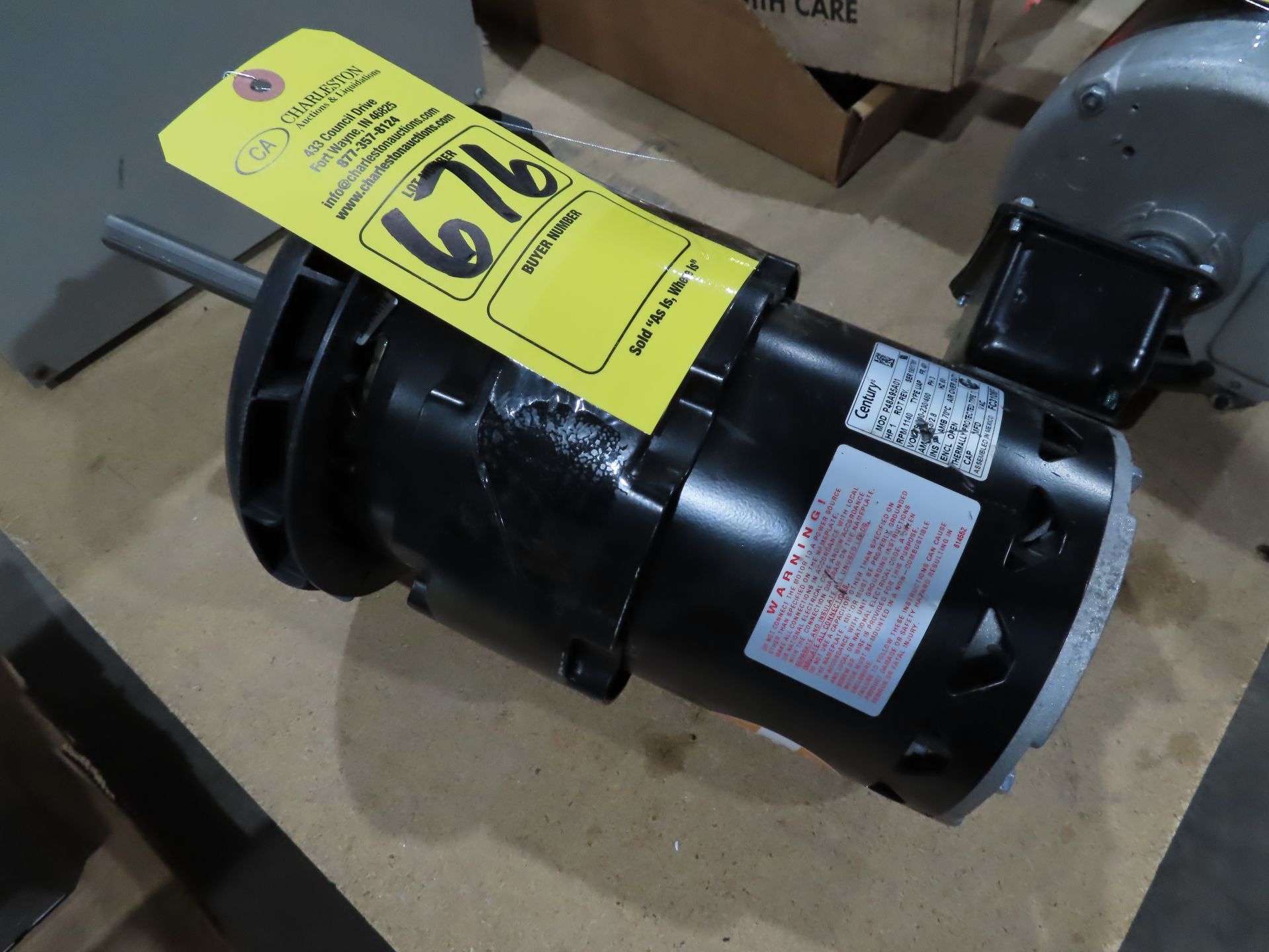 Century motor model P48A95A01 and FC3106F, new with shelf wear, as always, with Brolyn LLC auctions,