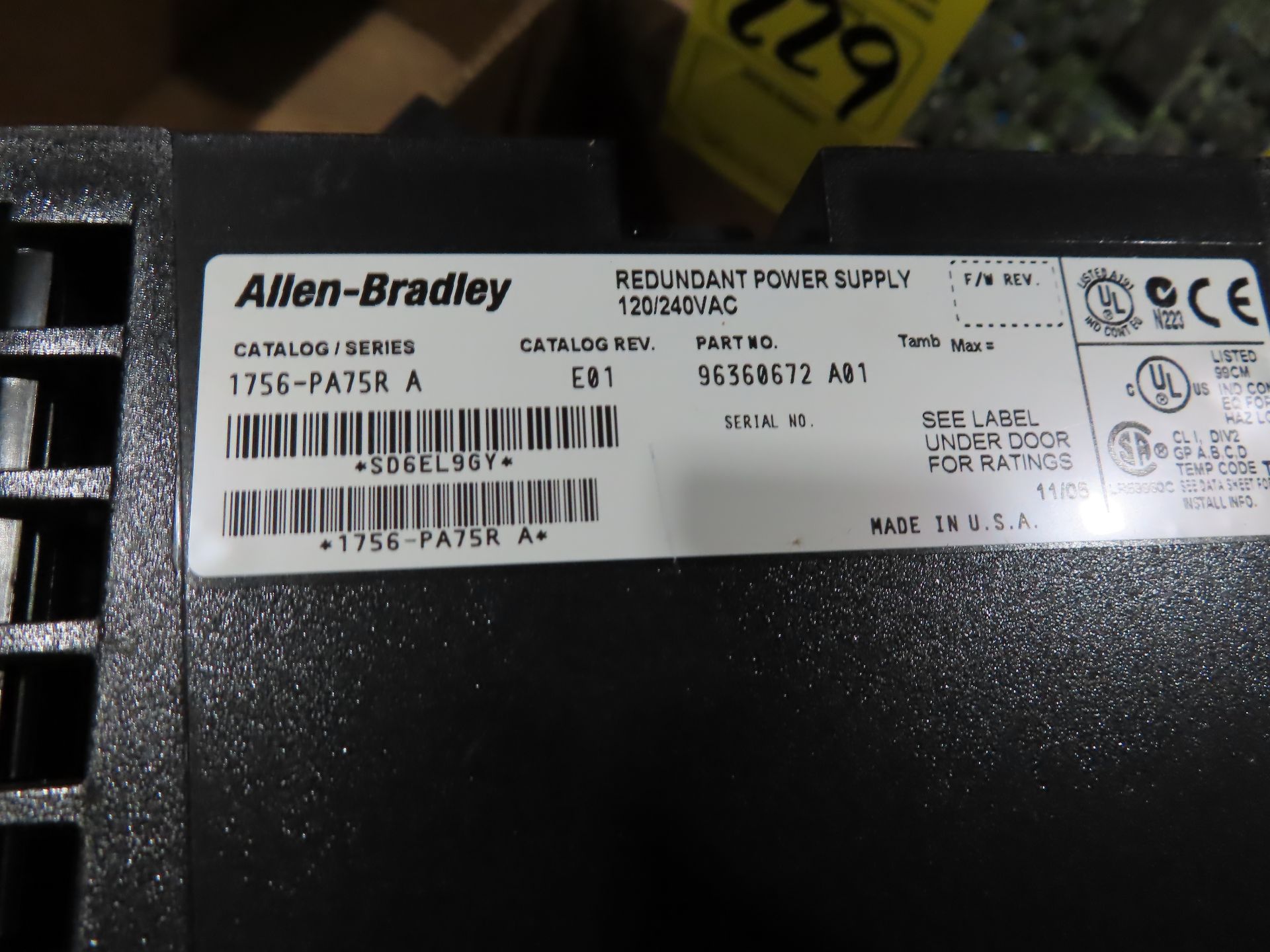 Allen Bradley catalog 1756-PA75R-A redundant power supply, as always, with Brolyn LLC auctions, - Image 2 of 2