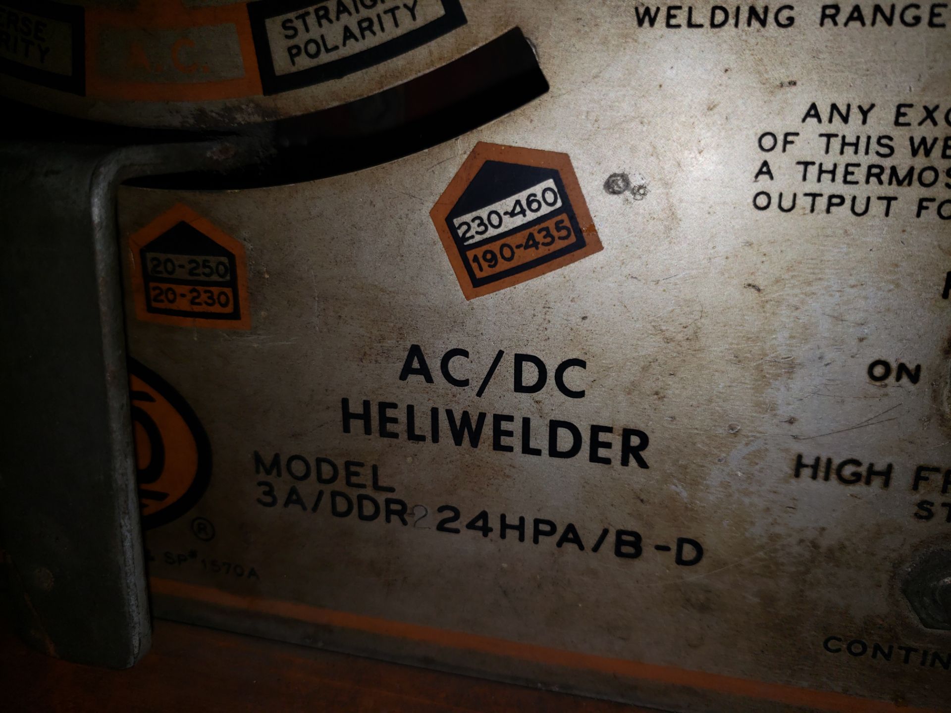 AIRCO AC/DC HELIWELDER MODEL-3A/DDR 24HDA/B-D - Image 3 of 3