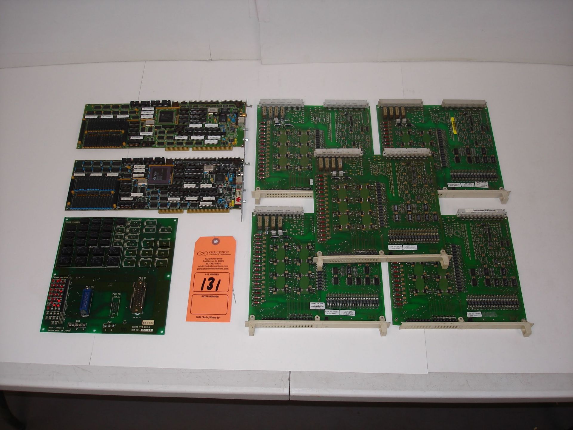 (8) MISC BRANDED PLC CIRCUIT BOARDS: OKUMA E4809-770-033-1 AND ALL OTHER ITEMS INCLUDED IN PHOTOS!