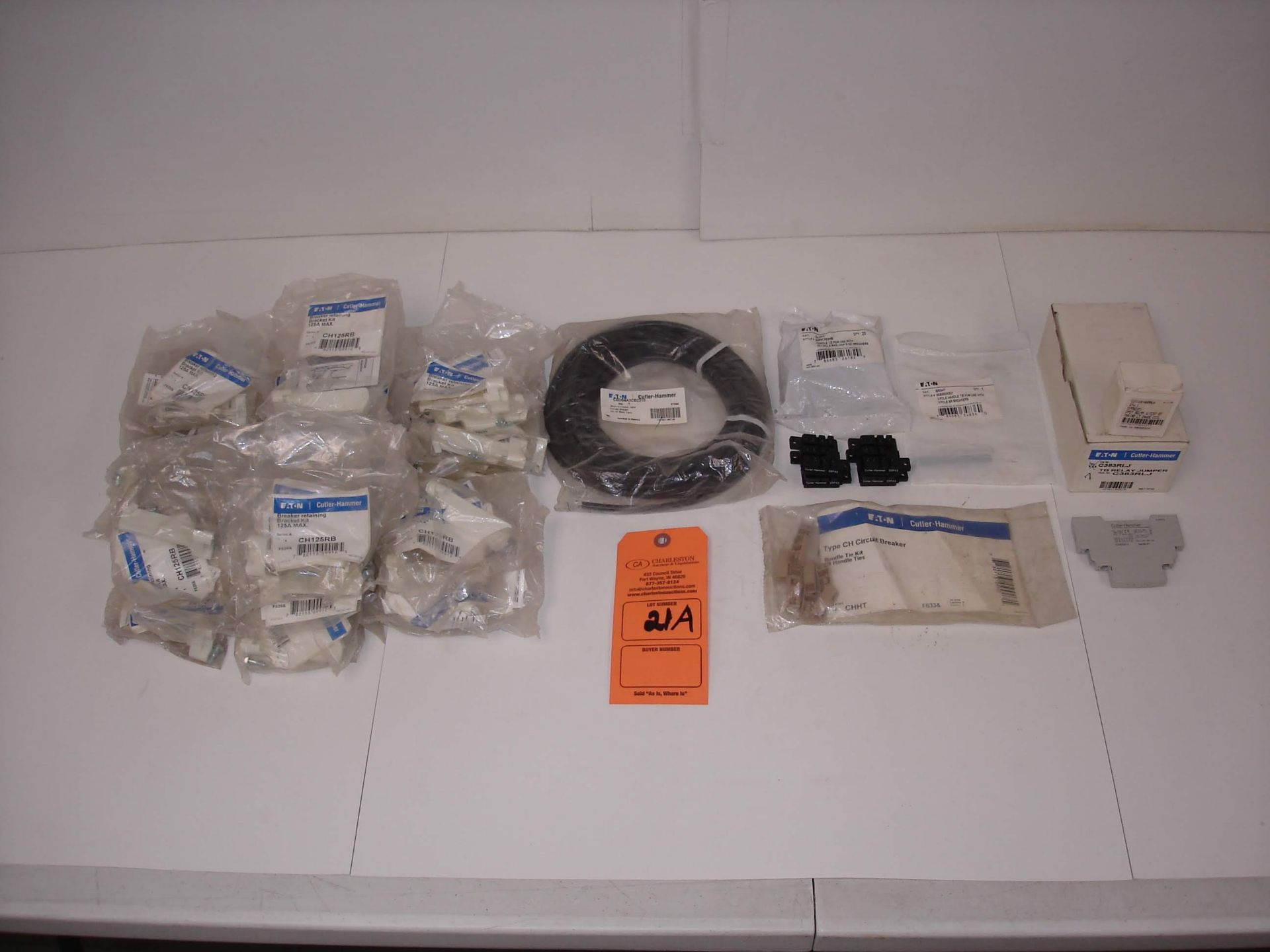 (35+) MISC EATON CUTLER-HAMMER ELECTICAL PARTS: EATON CH125RB AND ALL OTHER ITEMS INCLUDED IN