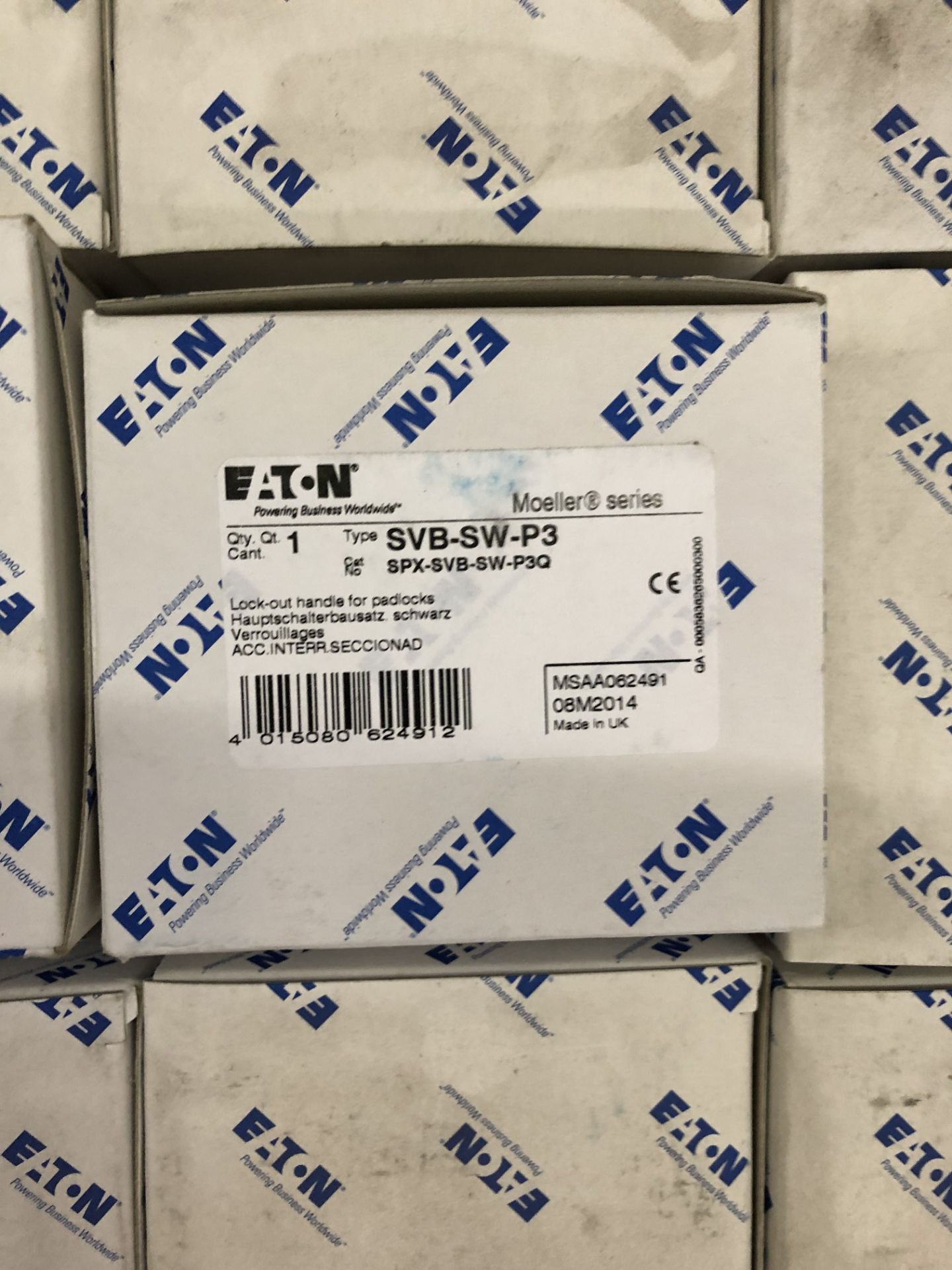 PALLET OF (APPROX. 90) EATON PADLOCK LOCKOUT HANDLES MODEL-SUB-SW-P3 (30) EATON ELCRS-485 ADAPTER ( - Image 2 of 6