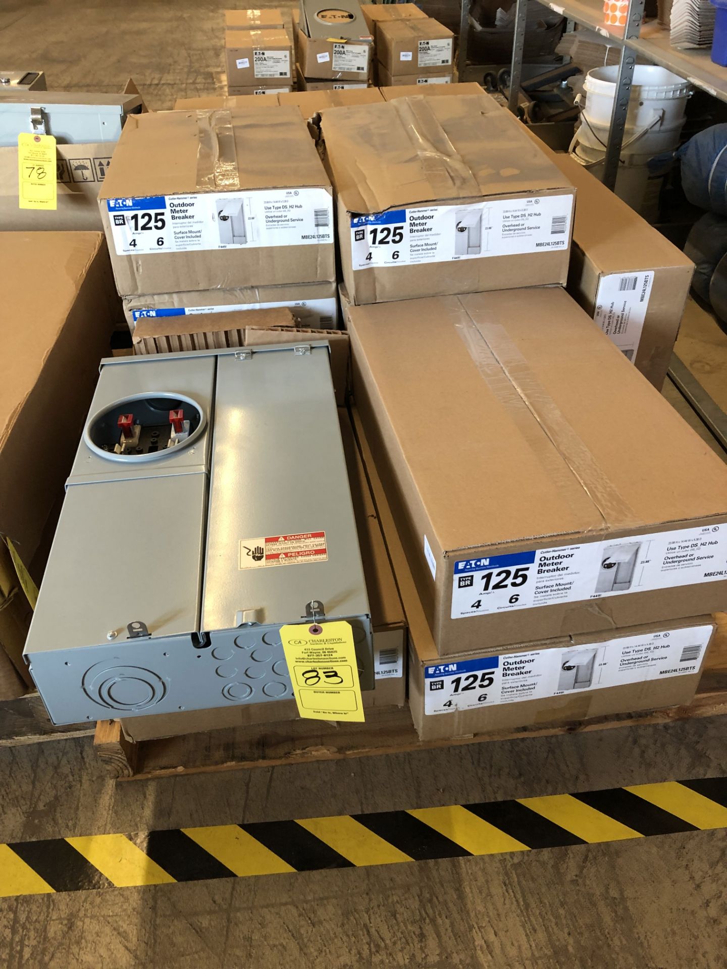 PALLET OF (10) EATON 125A OUTDOOR METER BREAKER; 4 SPACES TYPE BR MODEL-MBE24L125BTS - Image 2 of 2