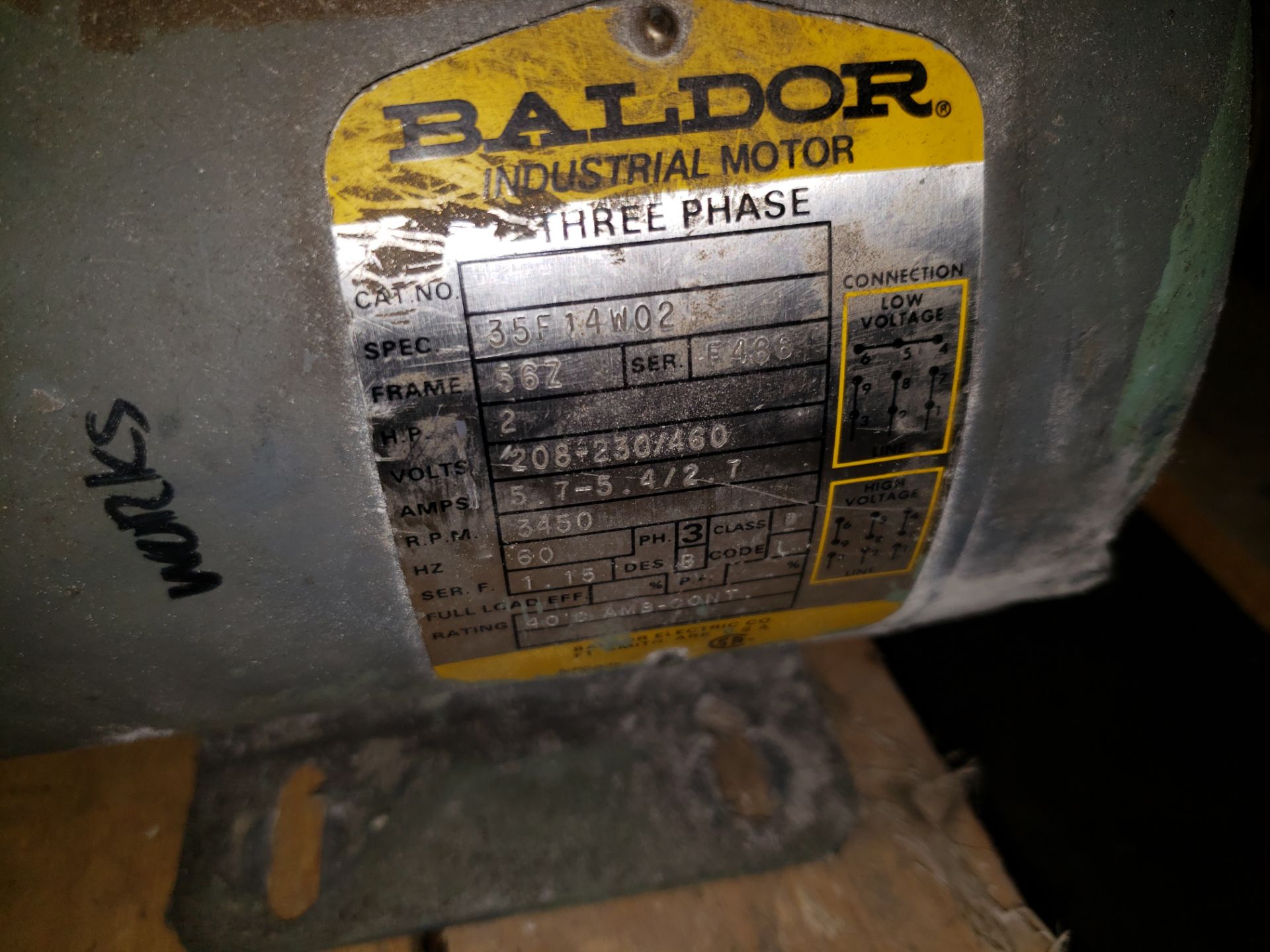 (1) 3/4 BALDOR ELECTRIC MOTOR (1) 2 HP BALDOR ELECTRIC MOTOR (1) 1/2 HP BALDOR ELECTRIC MOTOR (1) - Bild 4 aus 5