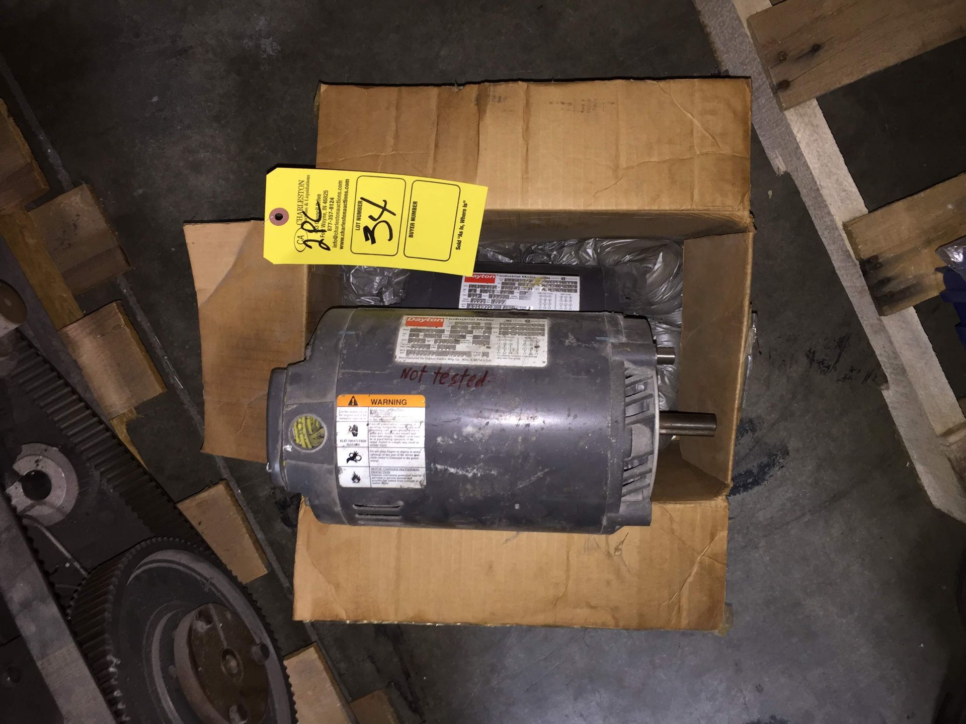 (1) 1 HP DAYTON ELECTRIC MOTOR (1) 2HP ELECTRIC MOTOR