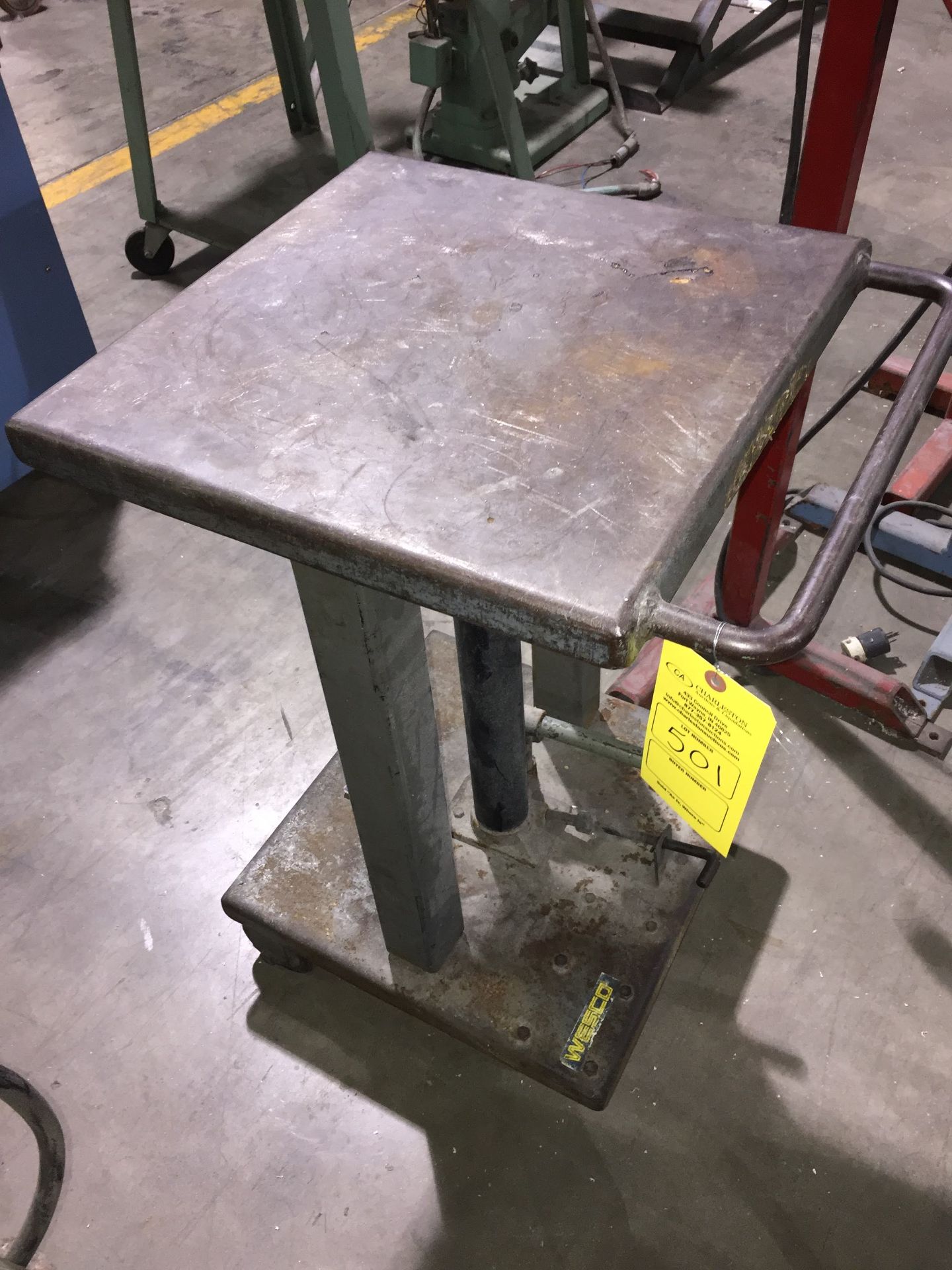 WESCO HYDRAULIC LIFT TABLE