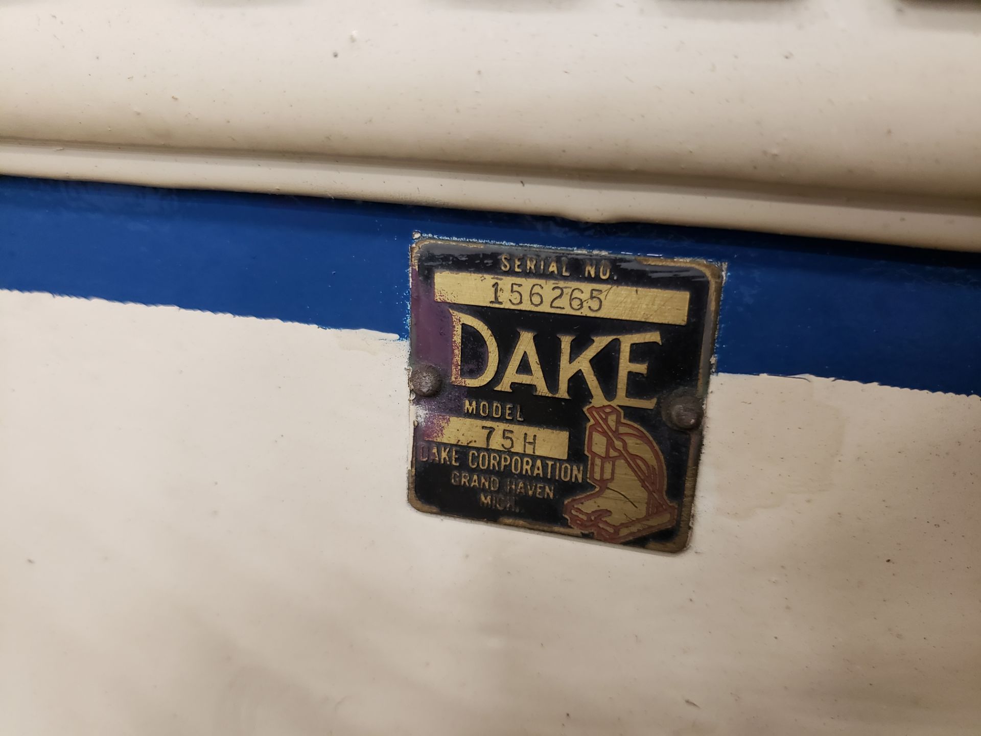 DAKE HAND HYDRAULIC PRESS, MODEL 75H, 75 TON, S#156265 (LOCATED AT: 1171 GRILL ROAD VANWERT OH - Image 3 of 3