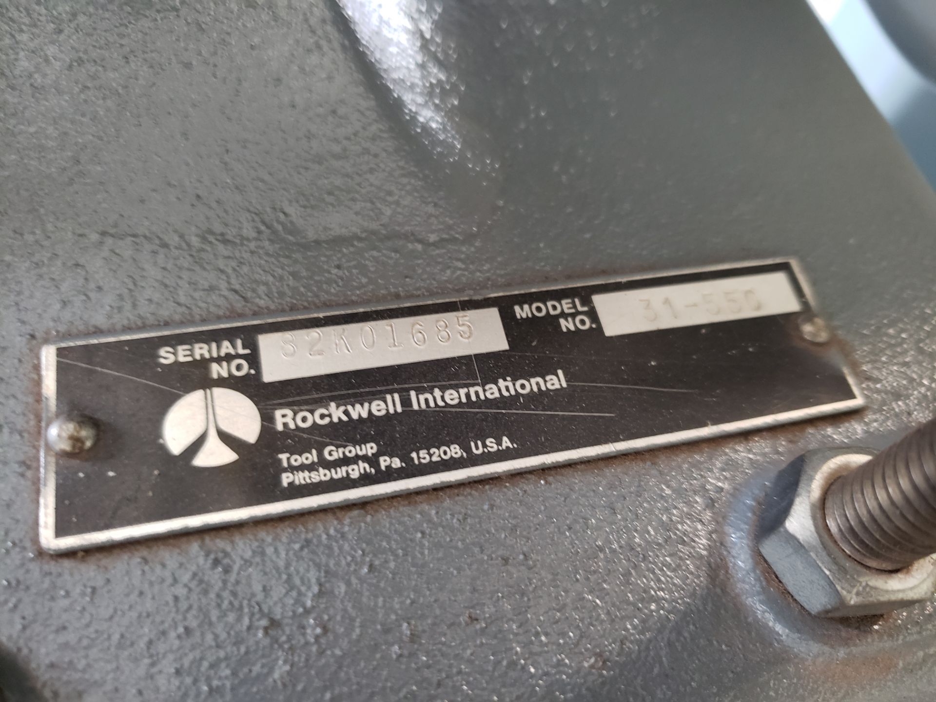 ROCKWELL BELT SANDER MODEL-31-550 S#82K01685 1PH/1HP 6" X 48" - Image 4 of 4