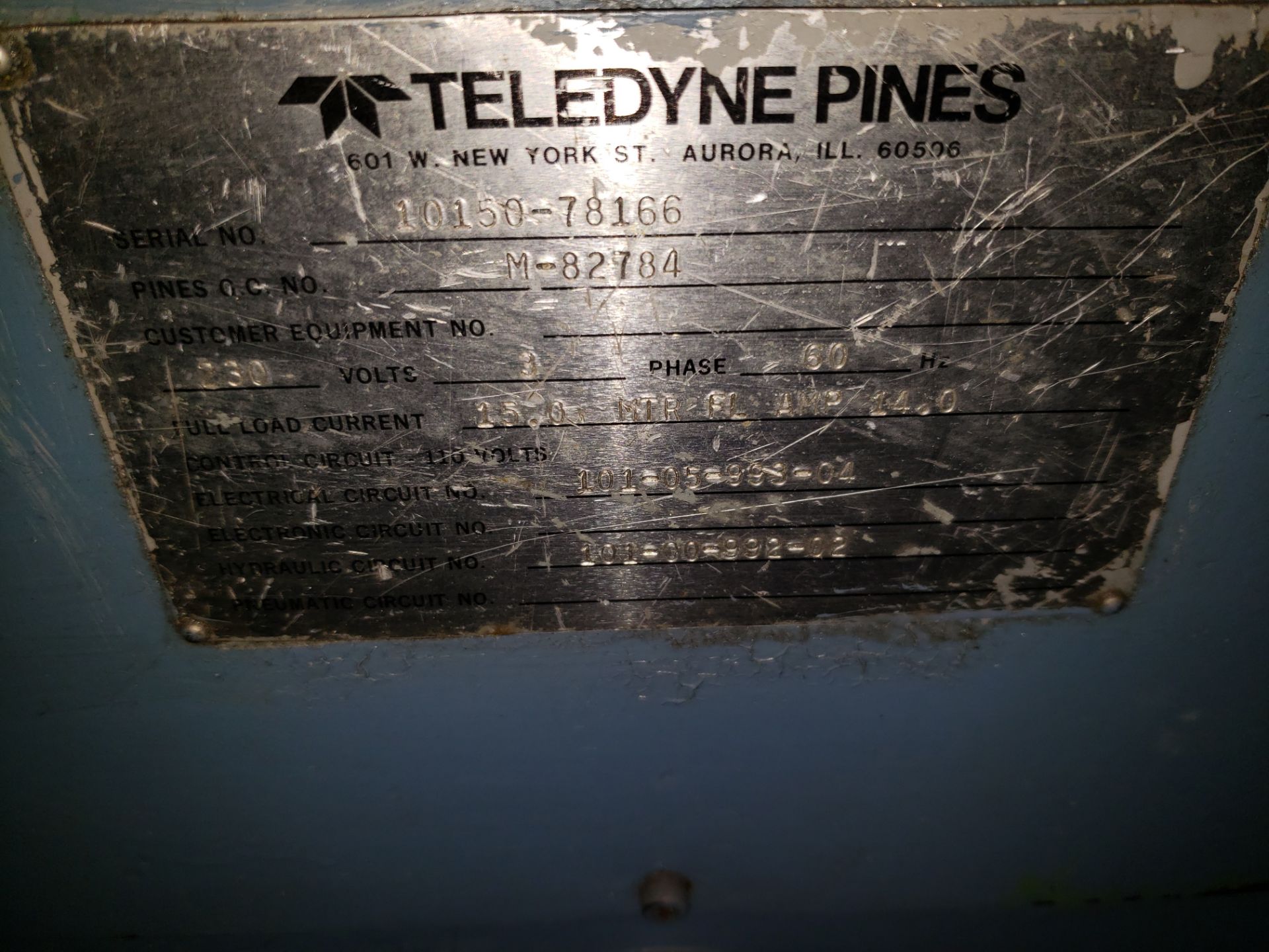 TELEDYNE PINES MODEL-M-82784 S#10150-78166 - Image 3 of 3