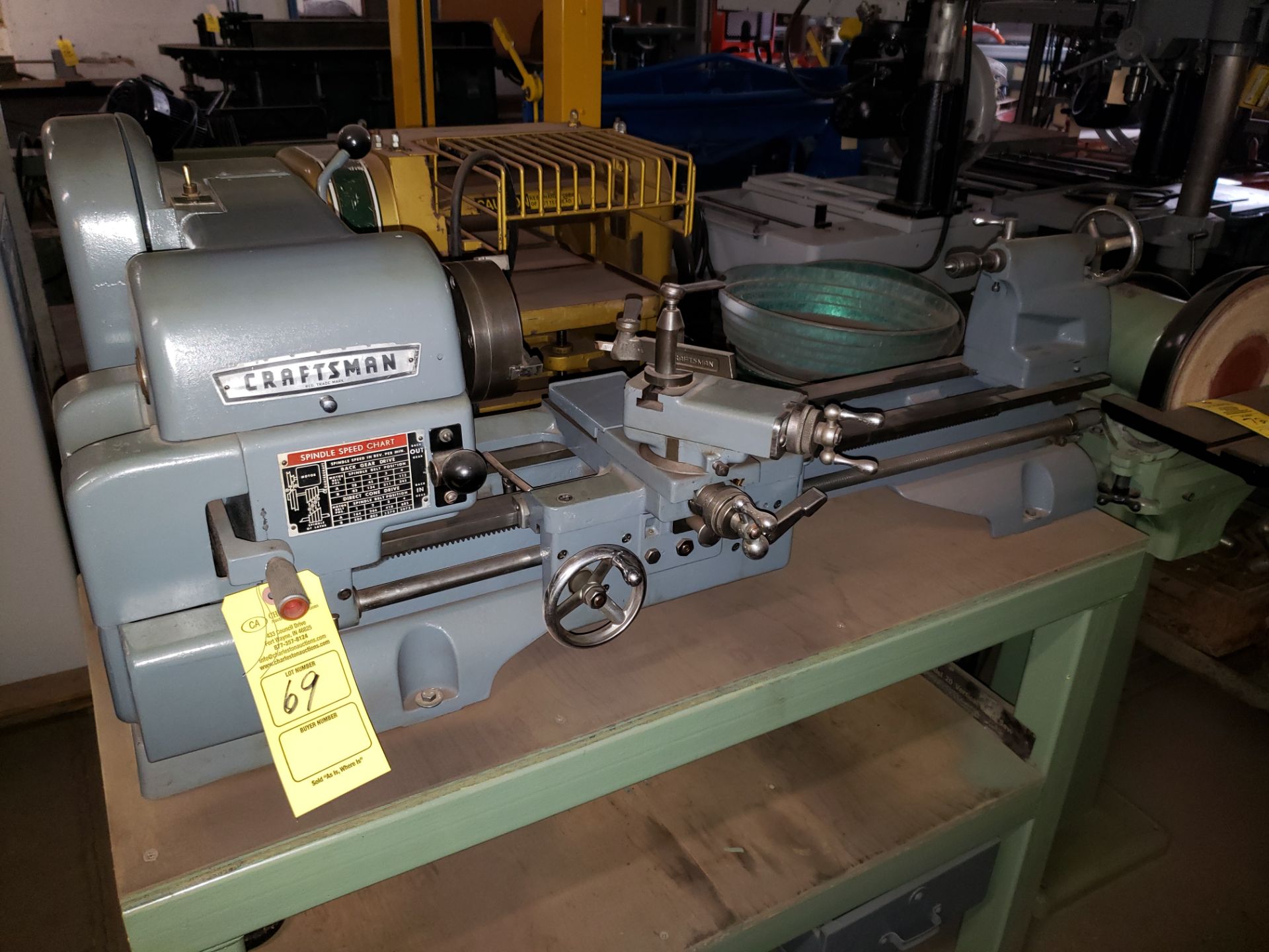 CRAFTSMAN LATHE MODEL-10127580 S#3430 3PH 9" SWING 24"DBC