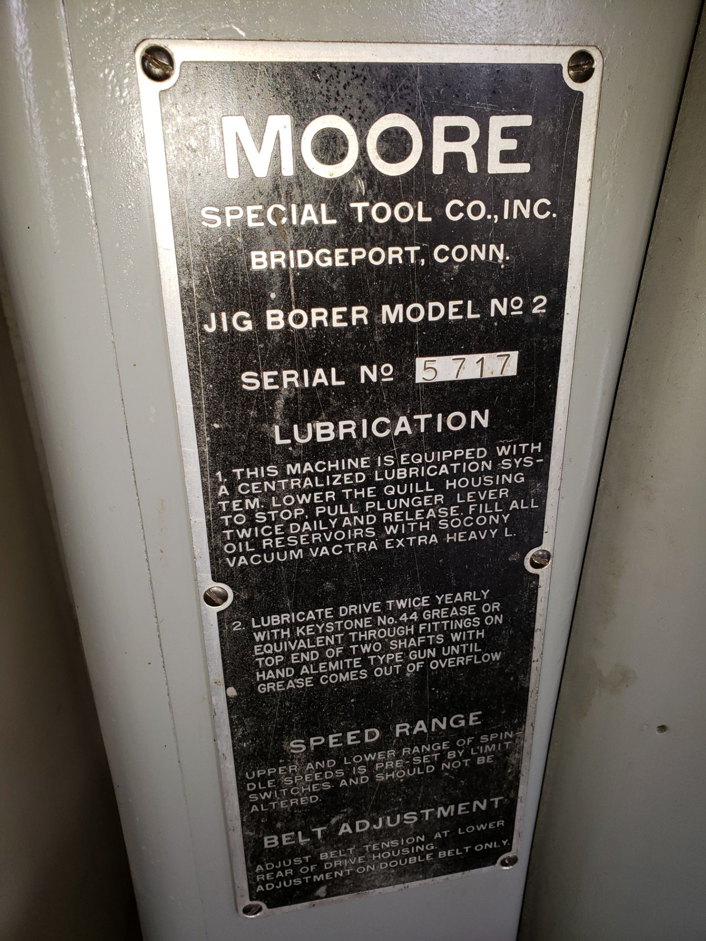 MOORE JIG BORER MODEL-NO.2 S#5717 - Image 3 of 6