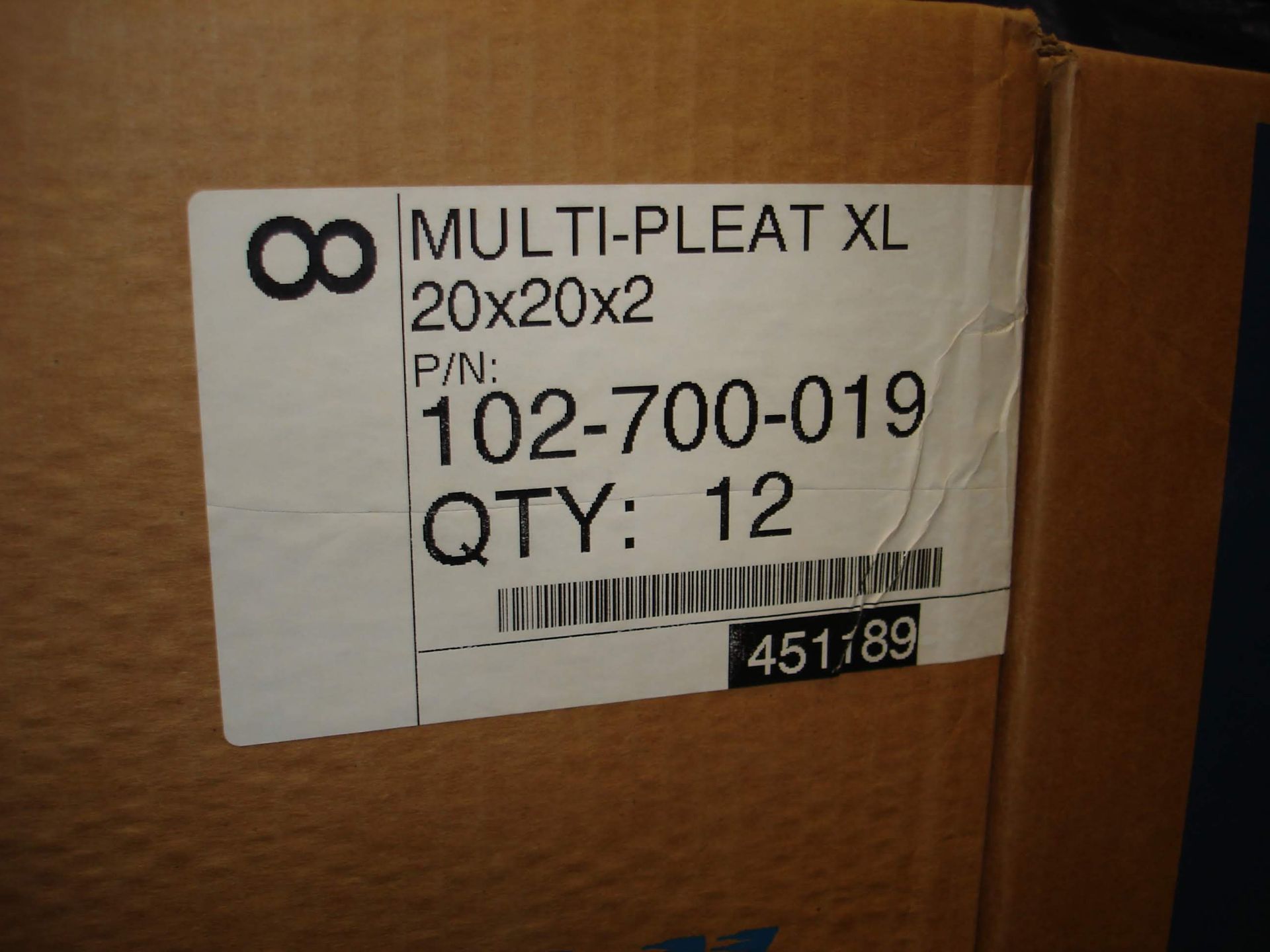 (8 BOXES/12 FILTERS PER BOX) NEW KOCH INDUSTRIAL HVAC MULTI PLEAT XL FILTERS 20X20X2 102-700-019 ( - Image 2 of 2