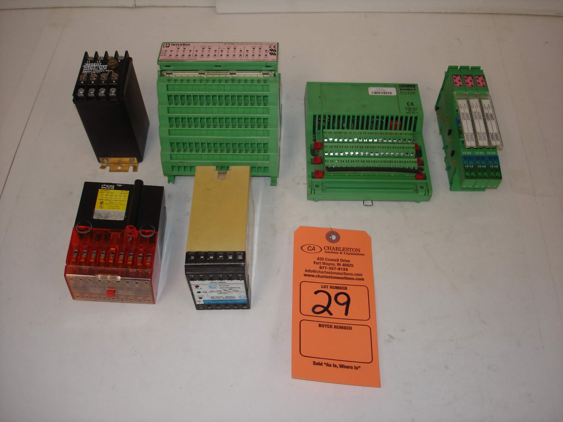 (6) MISC BRANDED CONTACTS INPUT/OUTPUT MODULES: PHOENIX CONTACT, MTE, ELCON, REGENT ALL ITEMS