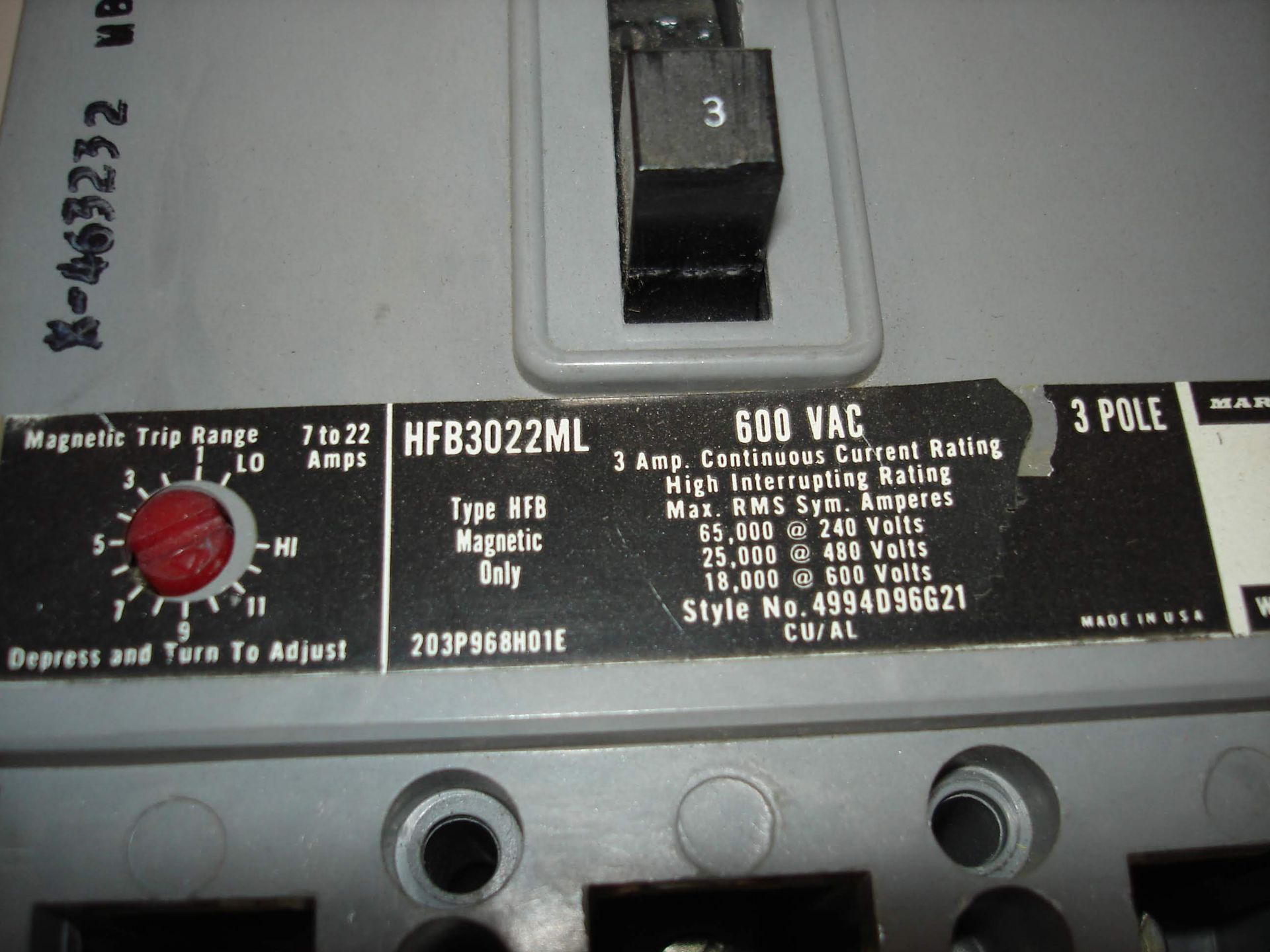 (3) WESTINGHOUSE MARK 75 BREAKERS HFB3022ML: ALL ITEMS INCLUDED IN PHOTOS! (LOCATED AT: 1200 KIBBY - Image 3 of 3