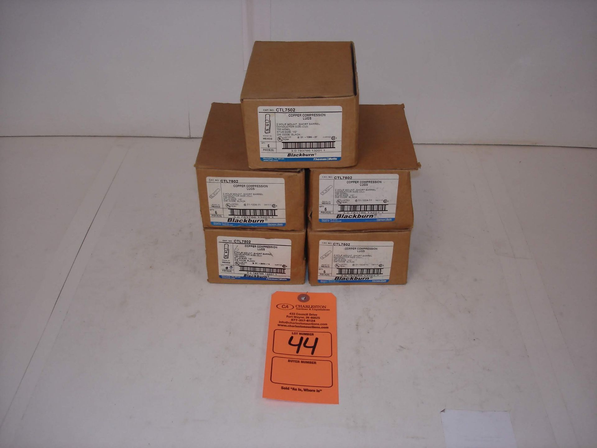 (5 BOXES/QTY 6 PER BOX) BRAND NEW THOMAS & BETTS BLACKBURN COPPER COMPRESSION LUGS CTL7502 (