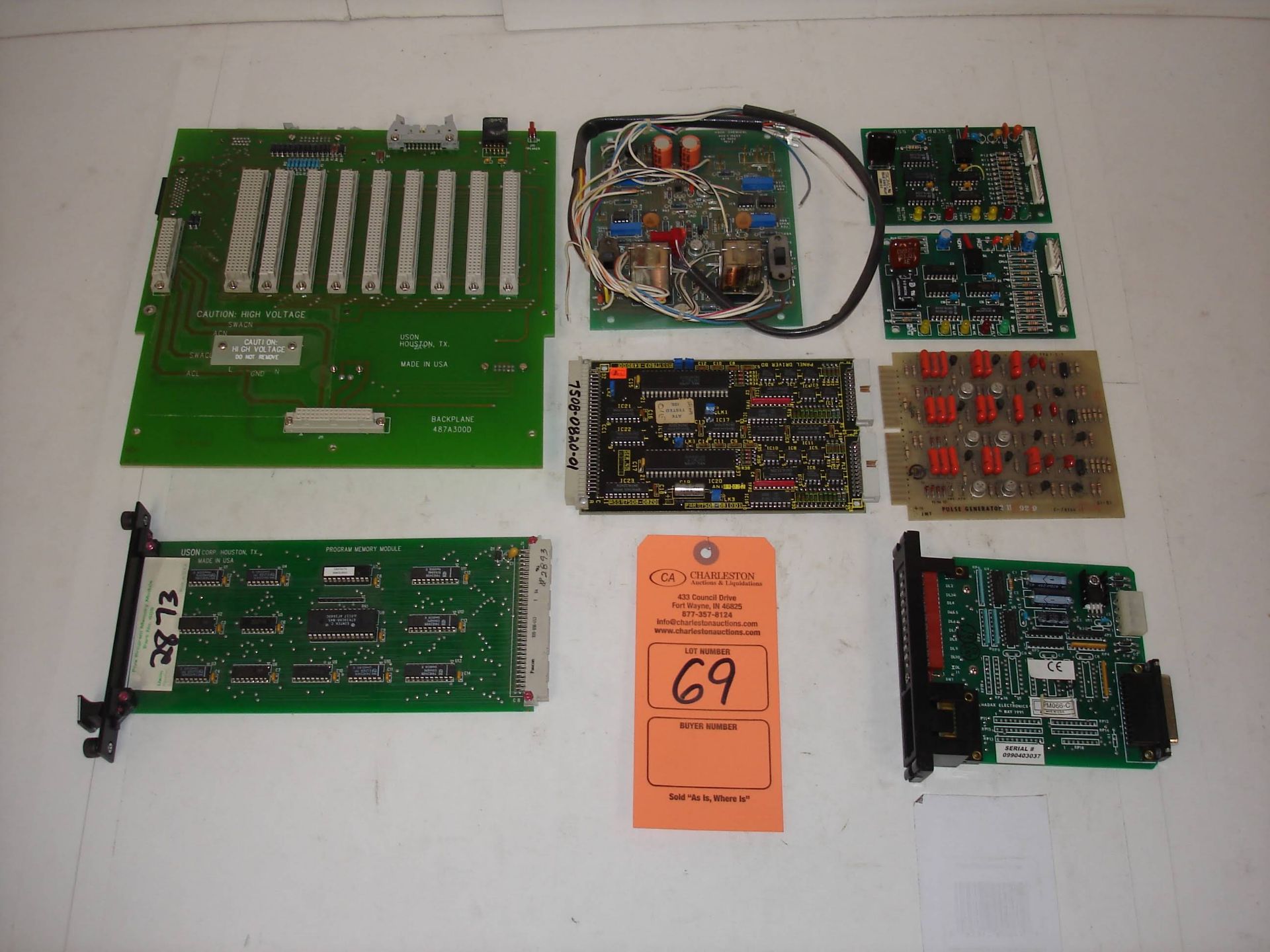 (8) MISC BRANDED CIRCUIT BOARDS: USON 487A300D, HACH CHEMICAL, HADAX JPM066-C AND MORE! (LOCATED AT: