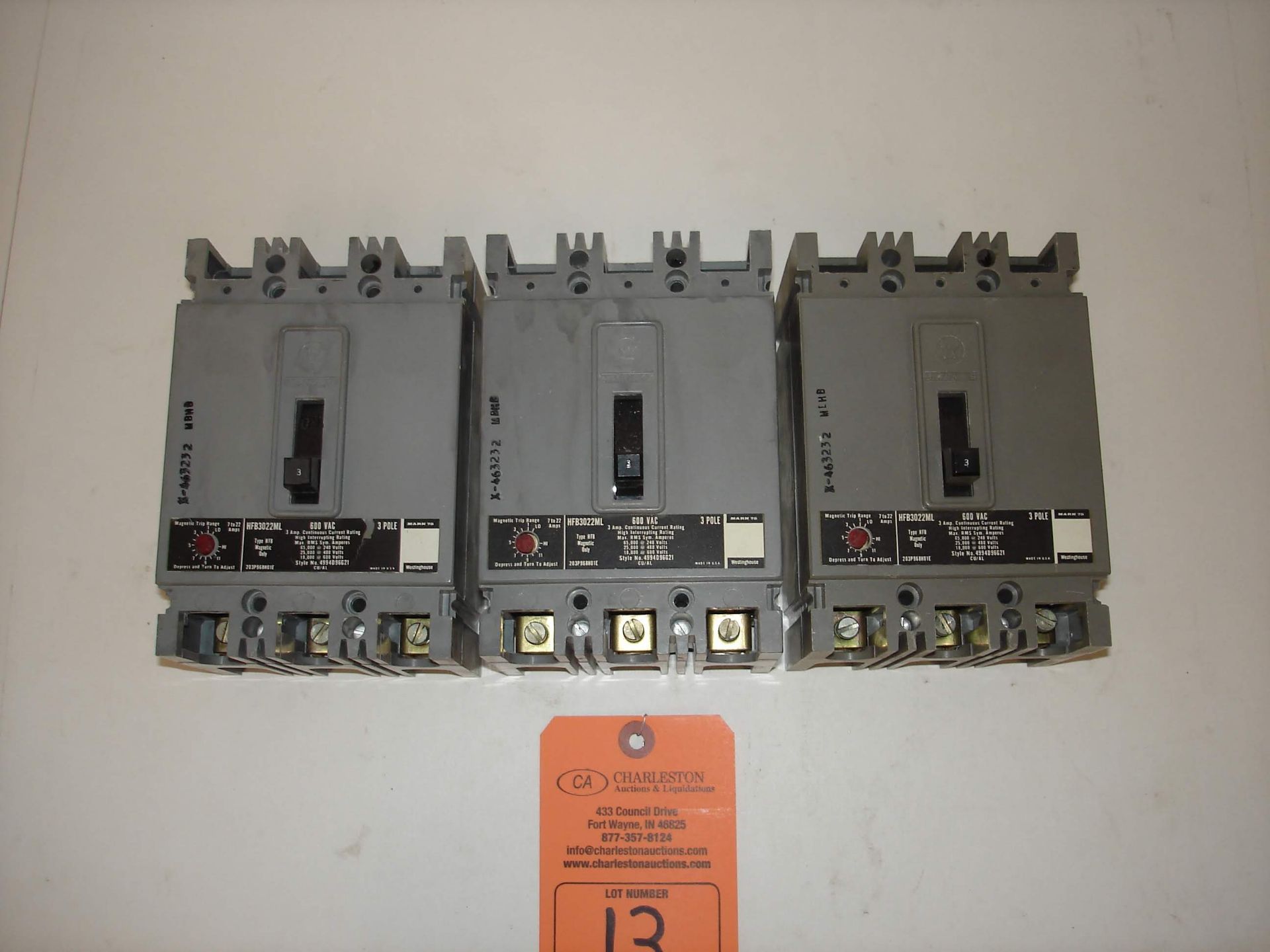 (3) WESTINGHOUSE MARK 75 BREAKERS HFB3022ML: ALL ITEMS INCLUDED IN PHOTOS! (LOCATED AT: 1200 KIBBY - Image 2 of 3