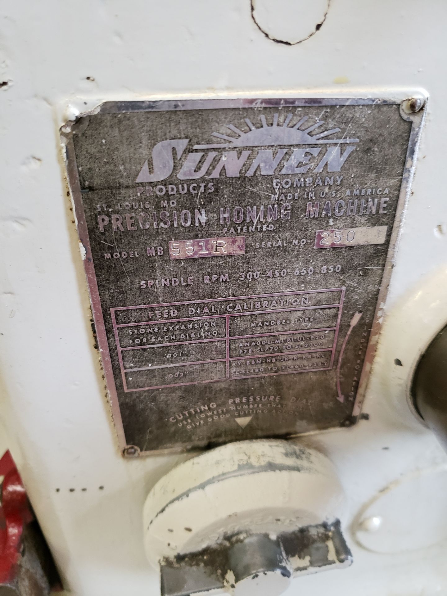 SUNNEN PRECISION HONING MACHINE MODEL-551R S#250 - Bild 2 aus 2