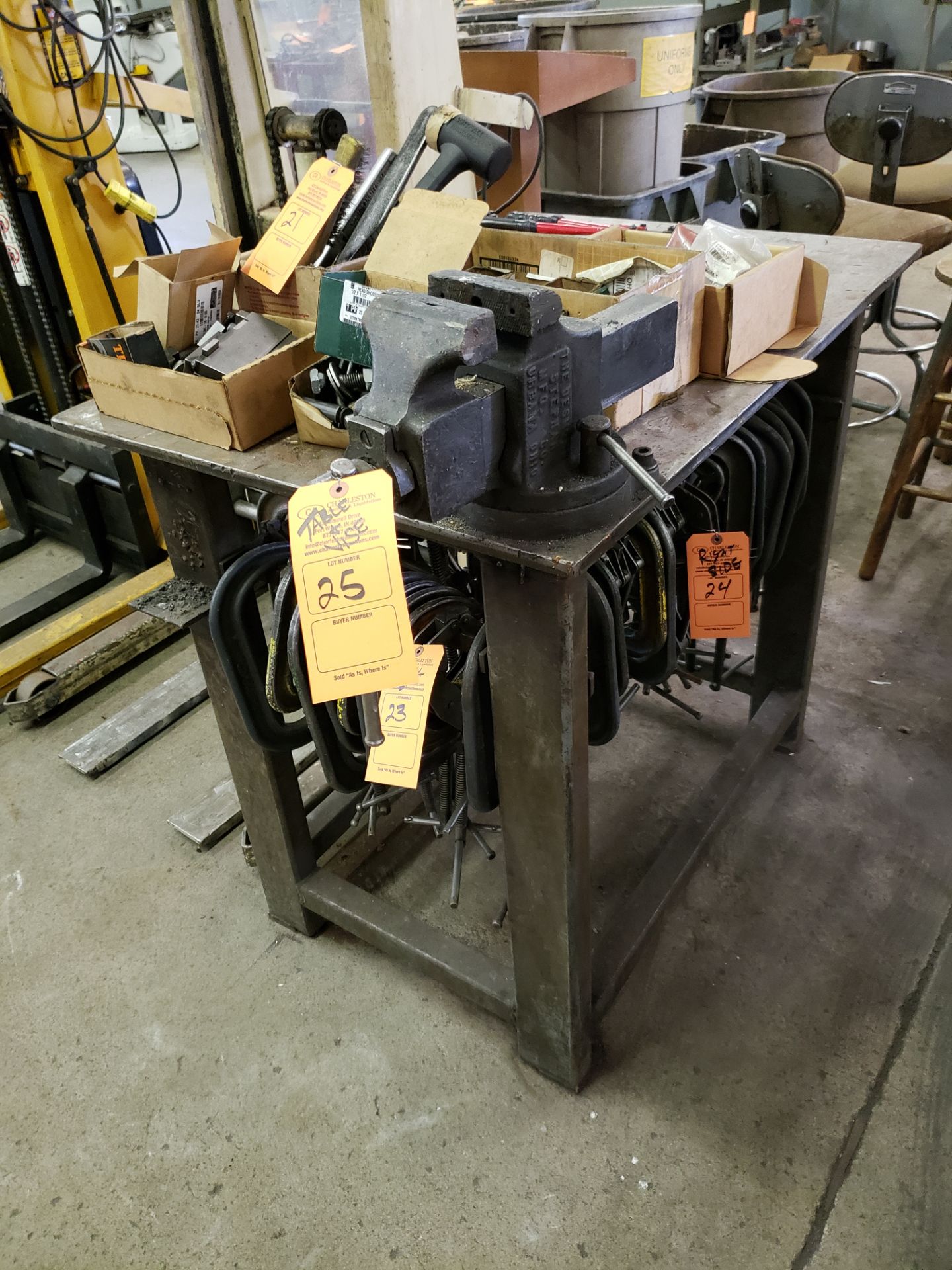 HEAVY DUTY STEEL TABLE W/ VISE