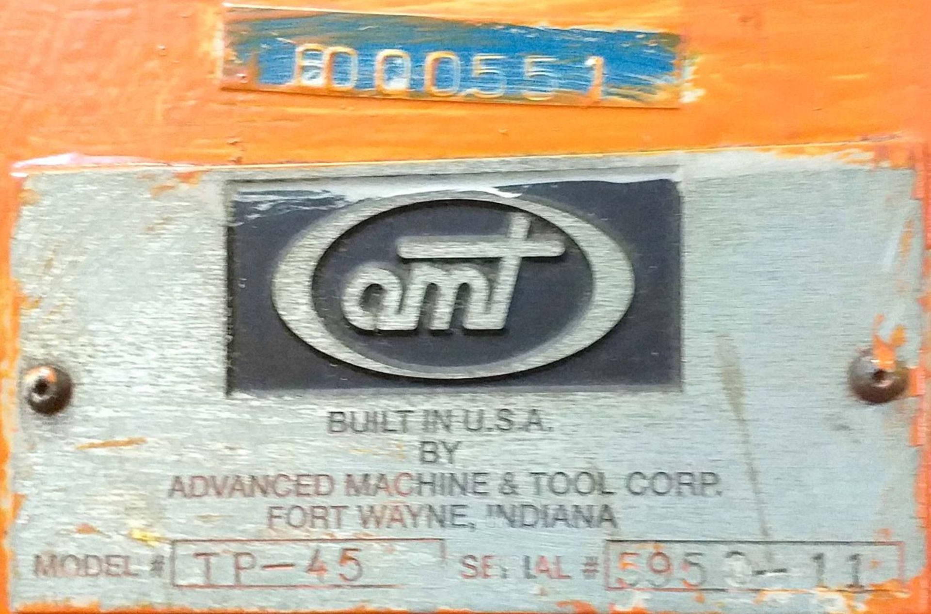 AMT final form press, Model TP-45, N-S 5950-11, 480 volts., Máquina Regal 417; Prensa forma final - Image 3 of 3