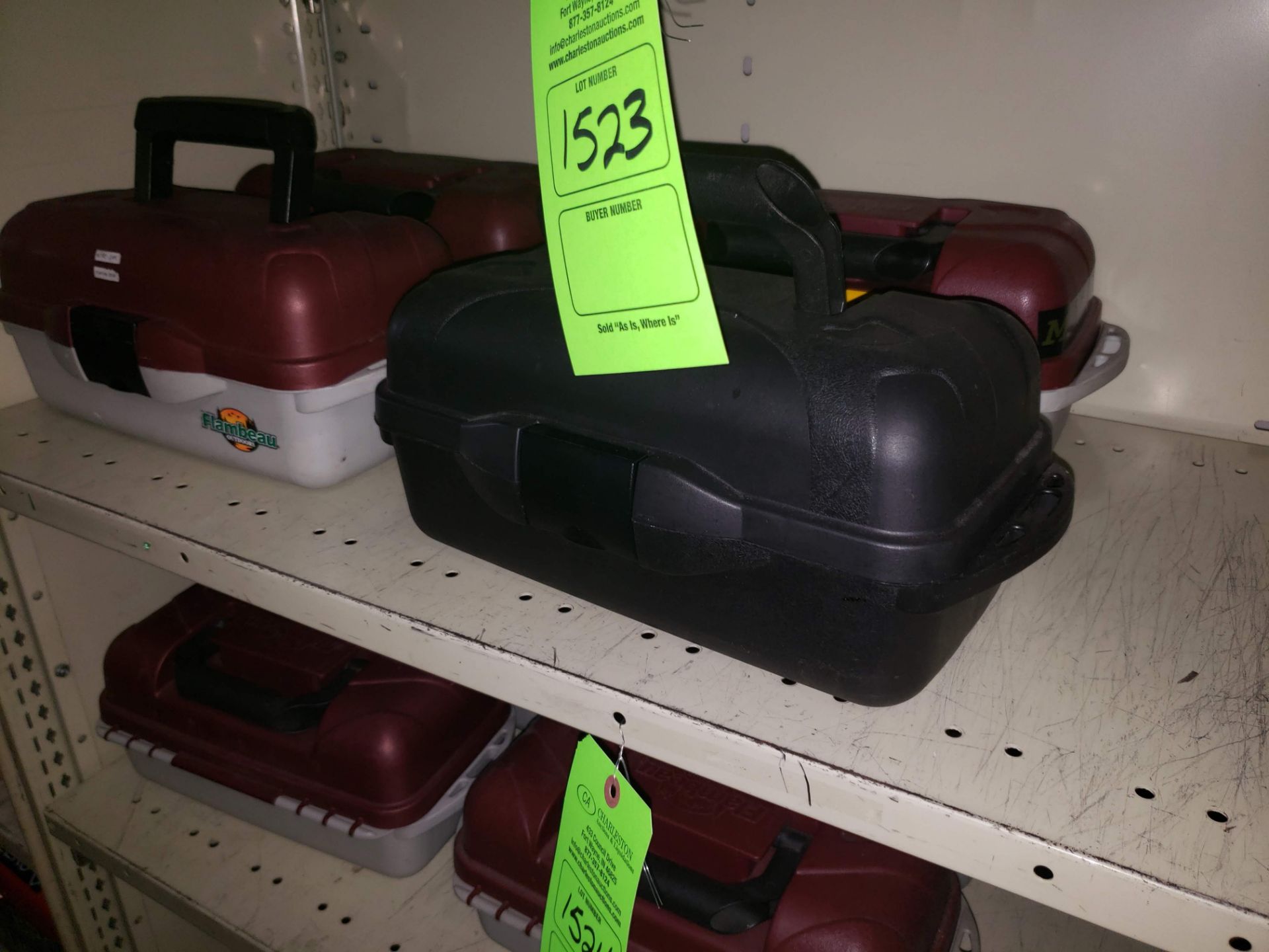 LOT OF (4) FLAMBEAM PLASTIC TOOL BOXES W/ HINGED TRAYS (LOCATED AT: 432 COUNCIL DRIVE, FORT WAYNE,