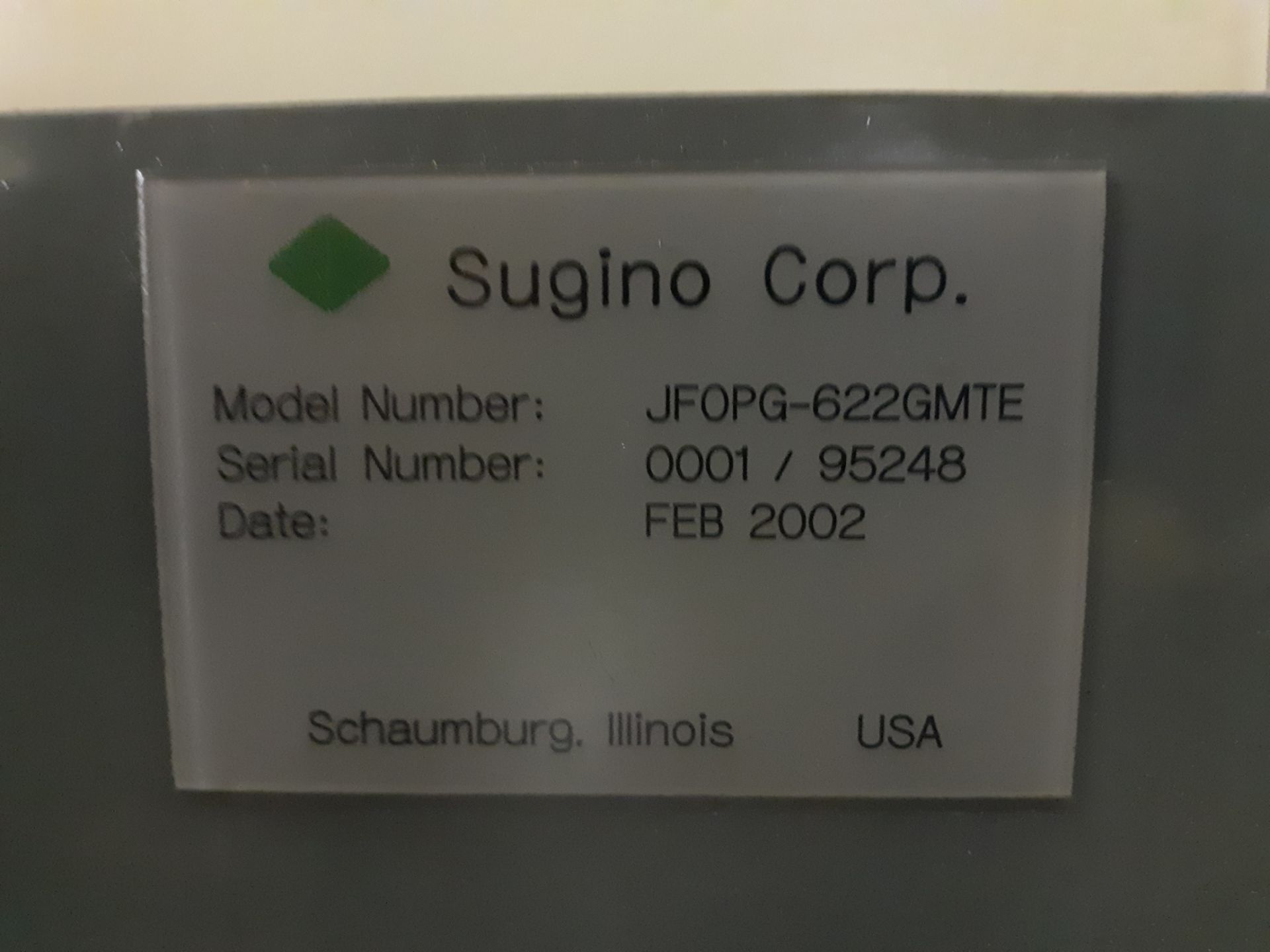 2002 SUGINO JET FLEX CENTER HIGH PRESSURE WATER DEBURRING MACHINE RIGGING FEE: $2,500 - Image 10 of 10